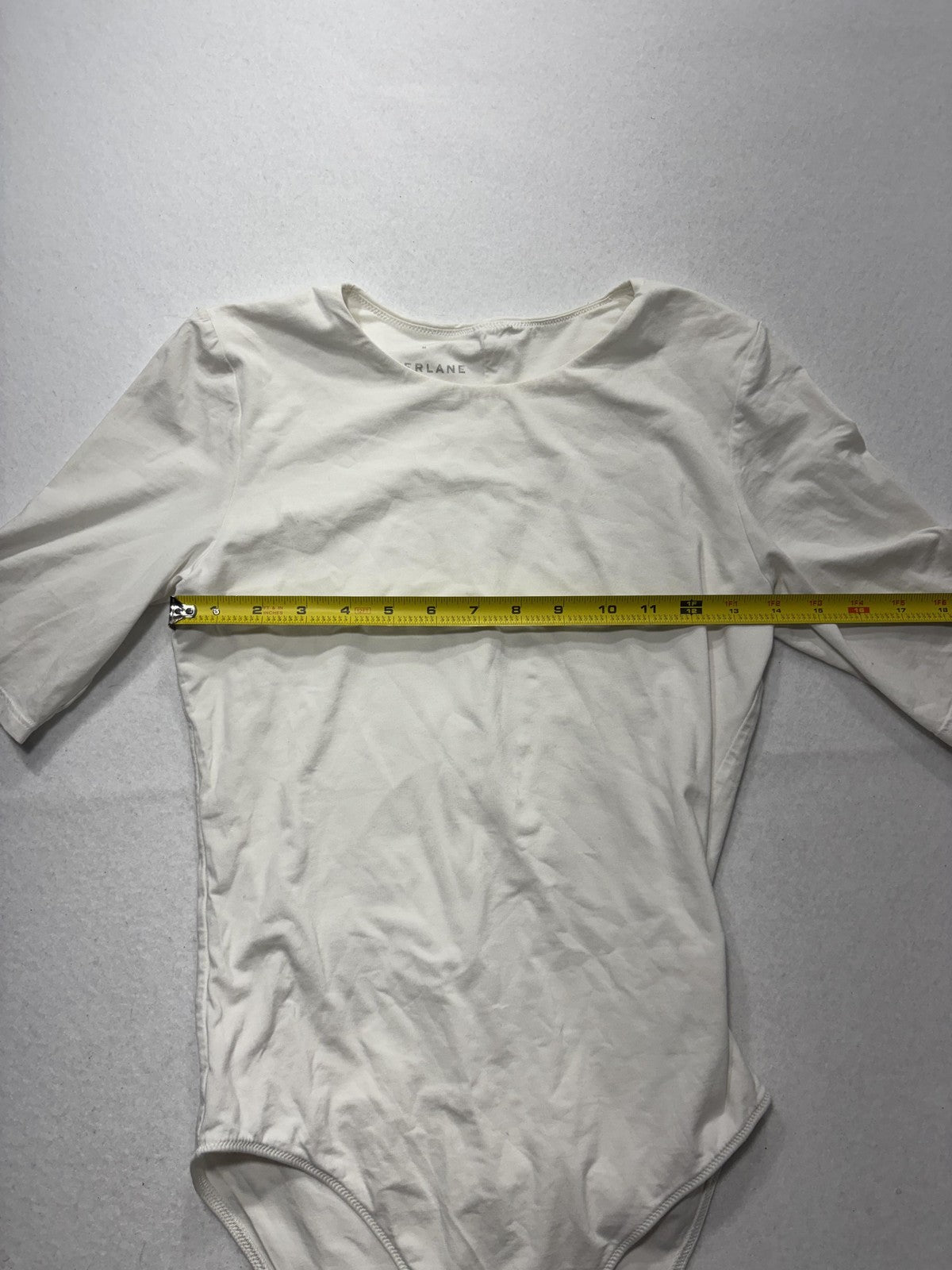 Everlane Bodysuit Womens Medium White Supima Cotton Jersey Short Sleeve Thong