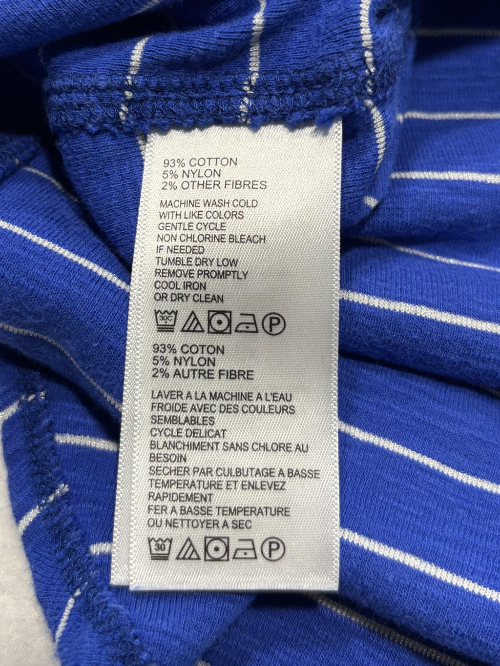 Tommy Bahama Shirt Womens Medium Blue Stripe Crew Neck 3/4 Sleeve Tunic Top
