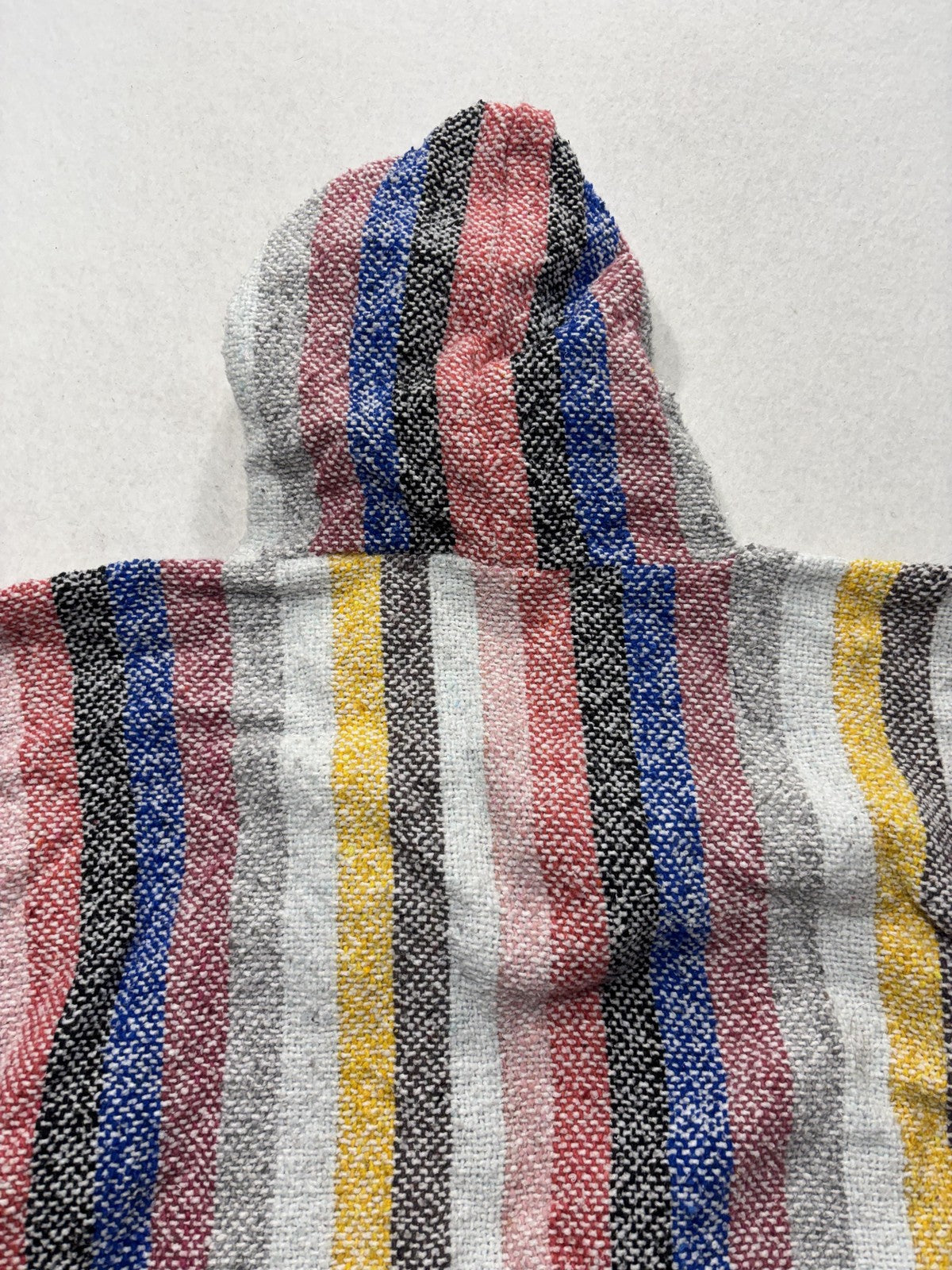 Mexico Hoodie Mens Large Multicolor Striped Knit Pullover V Neck Kangaroo Pocket