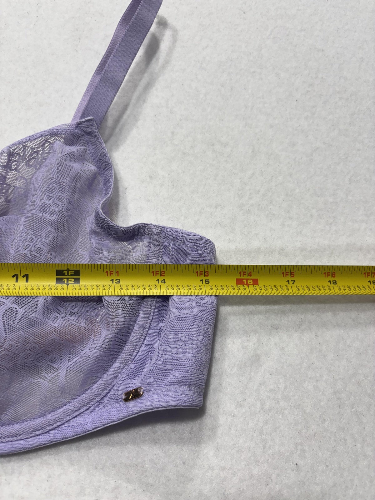 Savage X Fenty Signature Script Bra Womens 38D Purple Lace Balconette Underwire