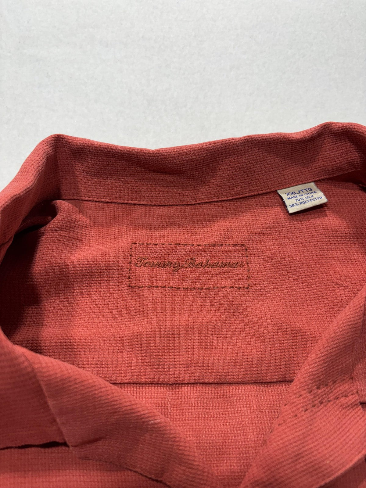Tommy Bahama Shirt Mens 2XL Red Silk Blend Short Sleeve Button Up IslandZone