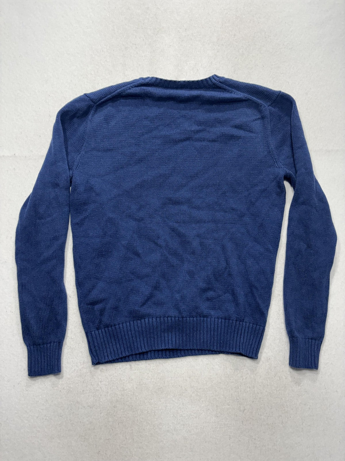 Polo Ralph Lauren Sweater Mens Small Blue Cotton Knit Crew Neck Pullover RLMWB