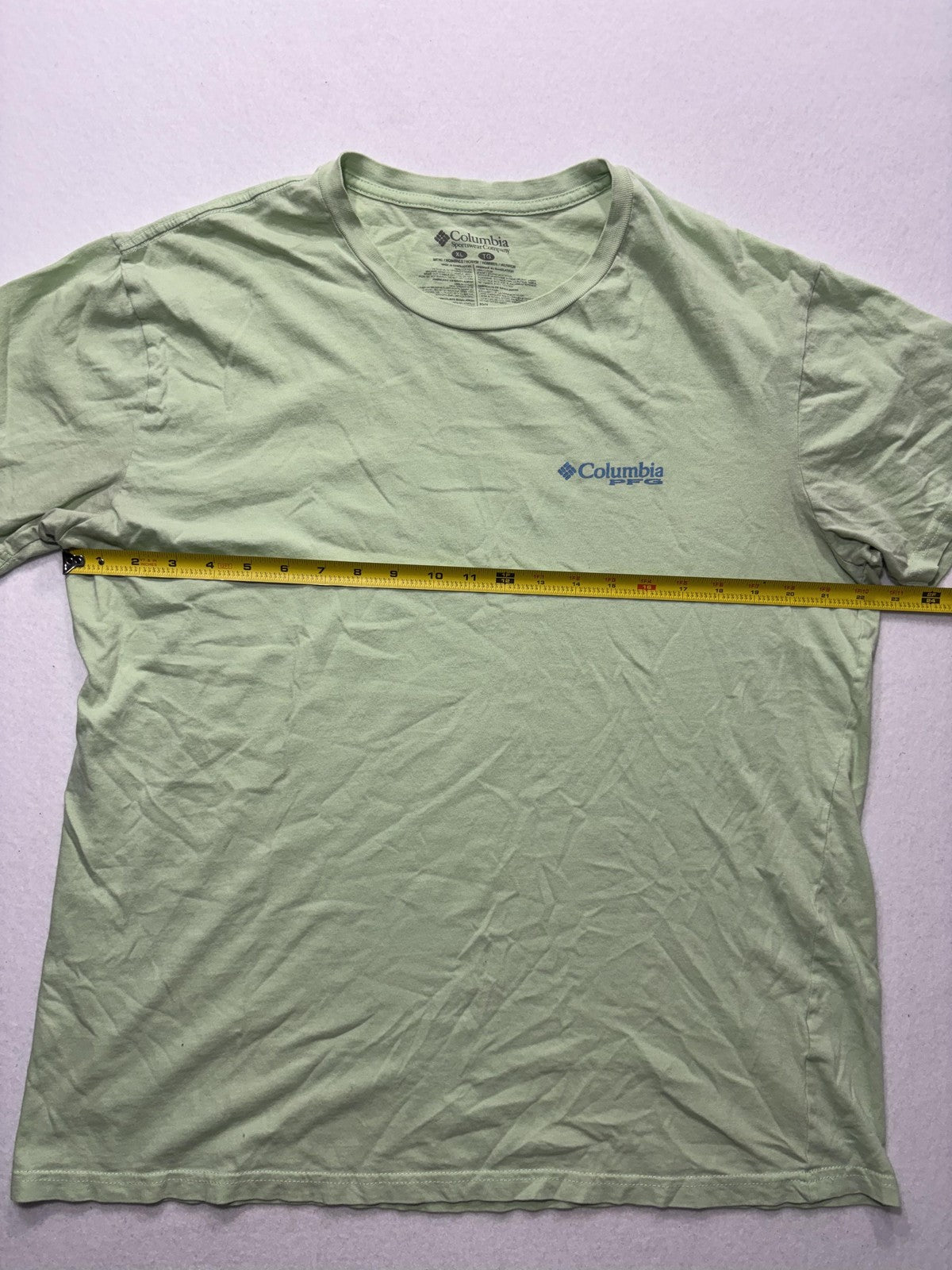 Columbia PFG Shirt Mens XL Green Graphic Tee Short Sleeve Fishing Cotton Outdoor
