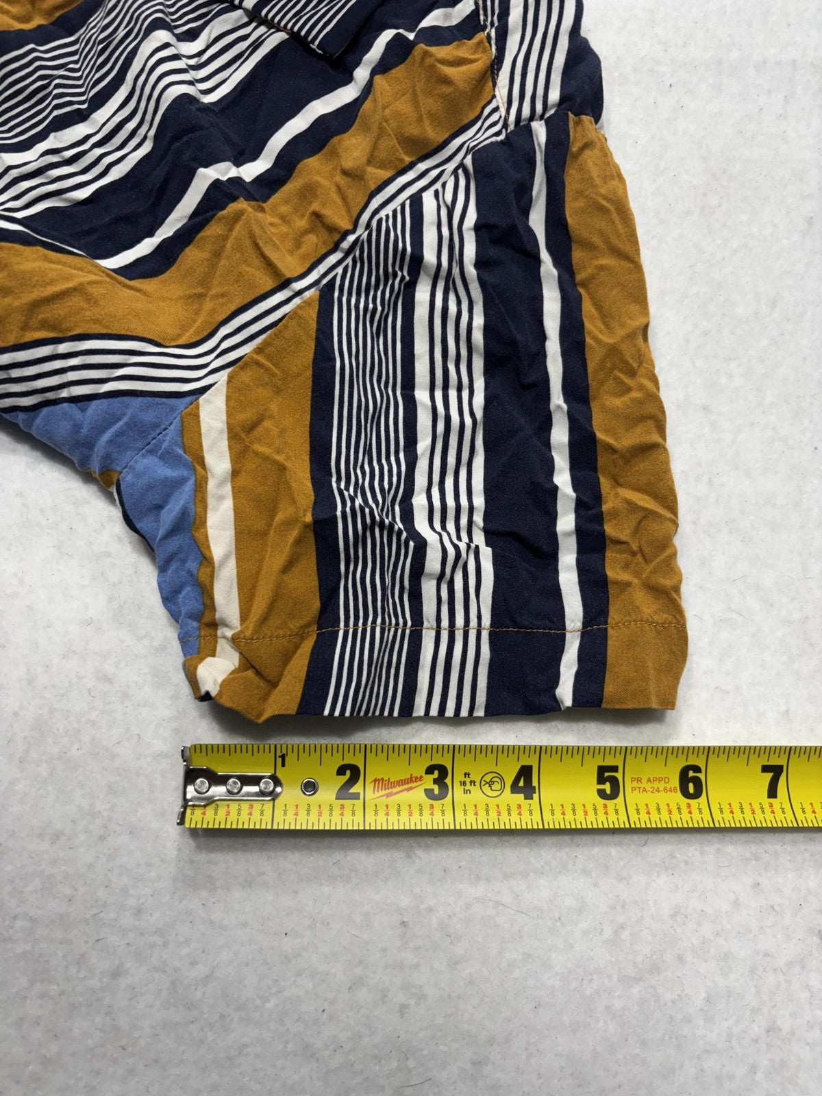 Denim & Flower Mens Small Multicolor Striped Short Sleeve Viscose Button Up