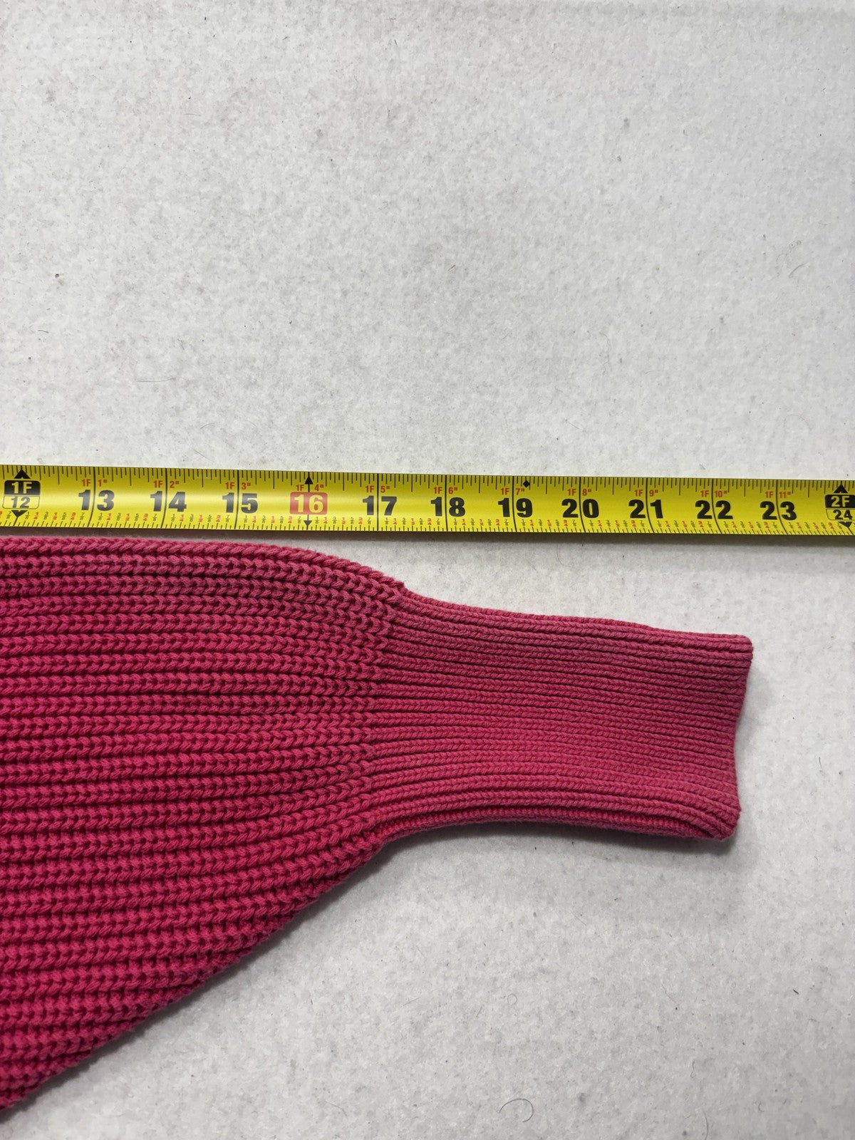 Liz Sport Sweater Womens Medium Pink V Neck Raglan Knit Pockets Chunky