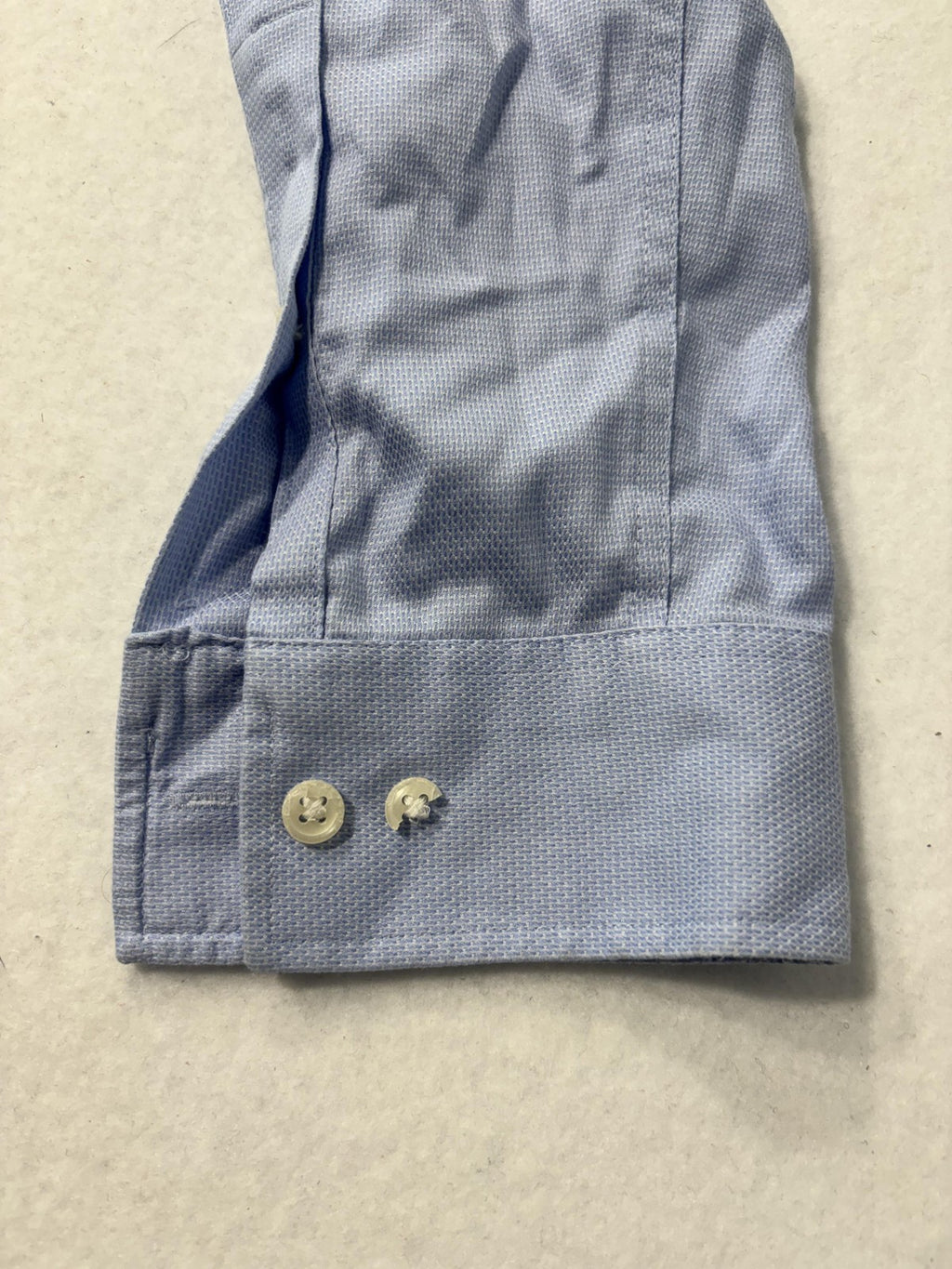 Michael Kors Dress Shirt Mens 40 Blue Geometric LS Slim Fit Airsoft Stretch