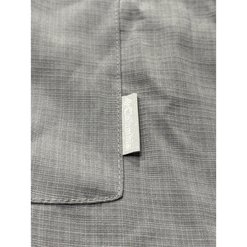 Columbia Shirt Mens XL Gray Check Short Sleeve Button Up Lightweight Casual