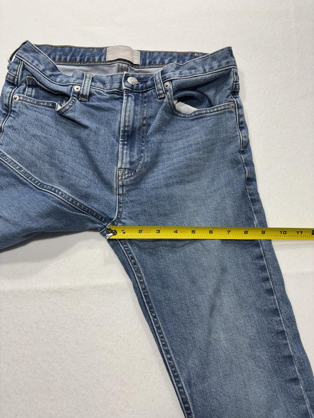 Everlane Jeans Womens 29 Blue Medium Wash Straight Leg Mid Rise Stretch 29x27.5