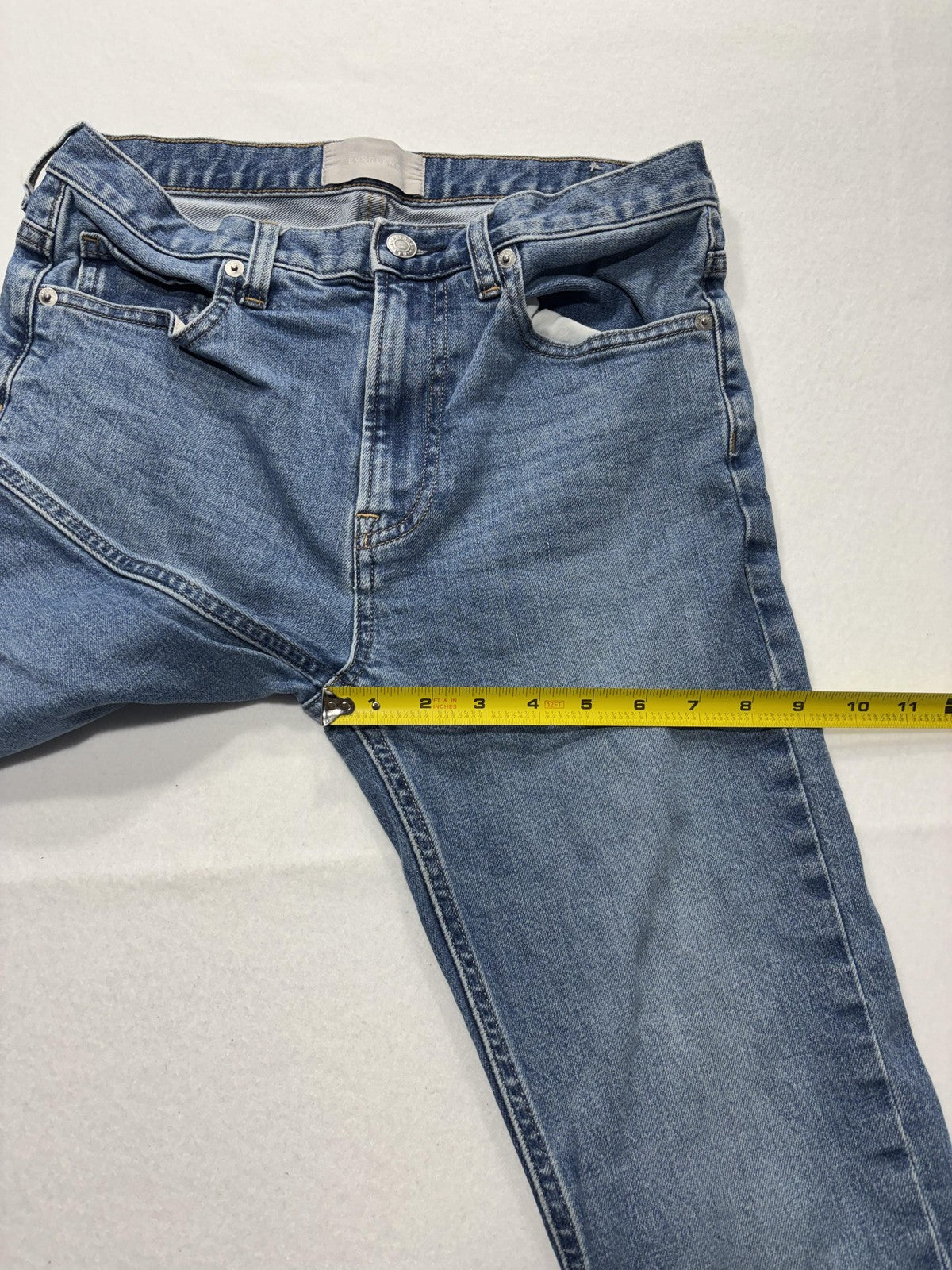 Everlane Jeans Womens 29 Blue Medium Wash Straight Leg Mid Rise Stretch 29x27.5