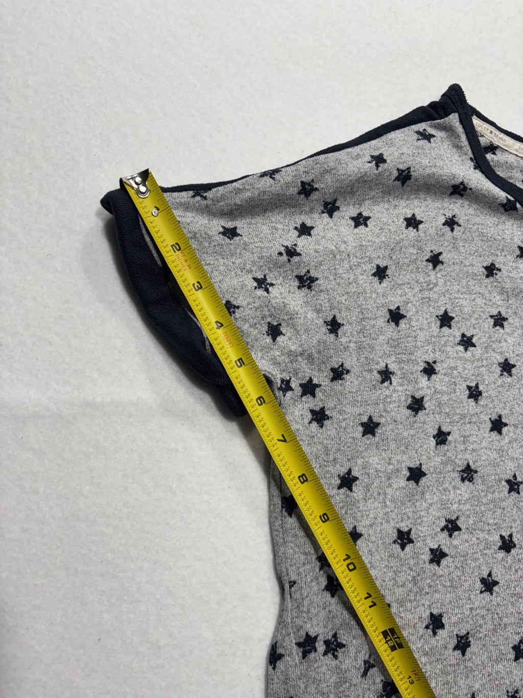 Lucky Brand Shirt Womens L Gray Star Print Scoop Neck Dolman Sleeve Tee