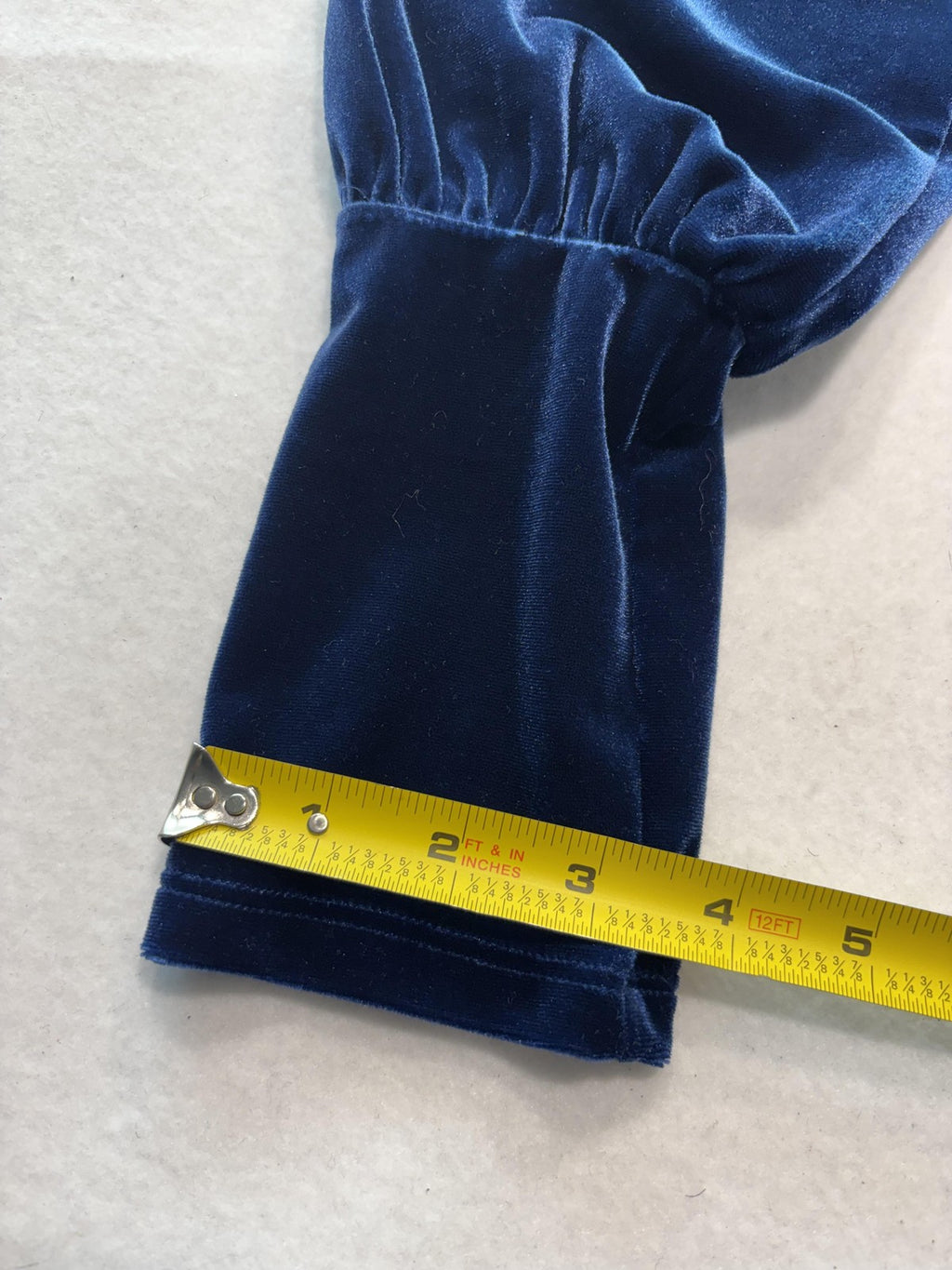 Express Dress Womens Medium Blue Velvet Wrap V Neck Ruched Long Sleeve Party