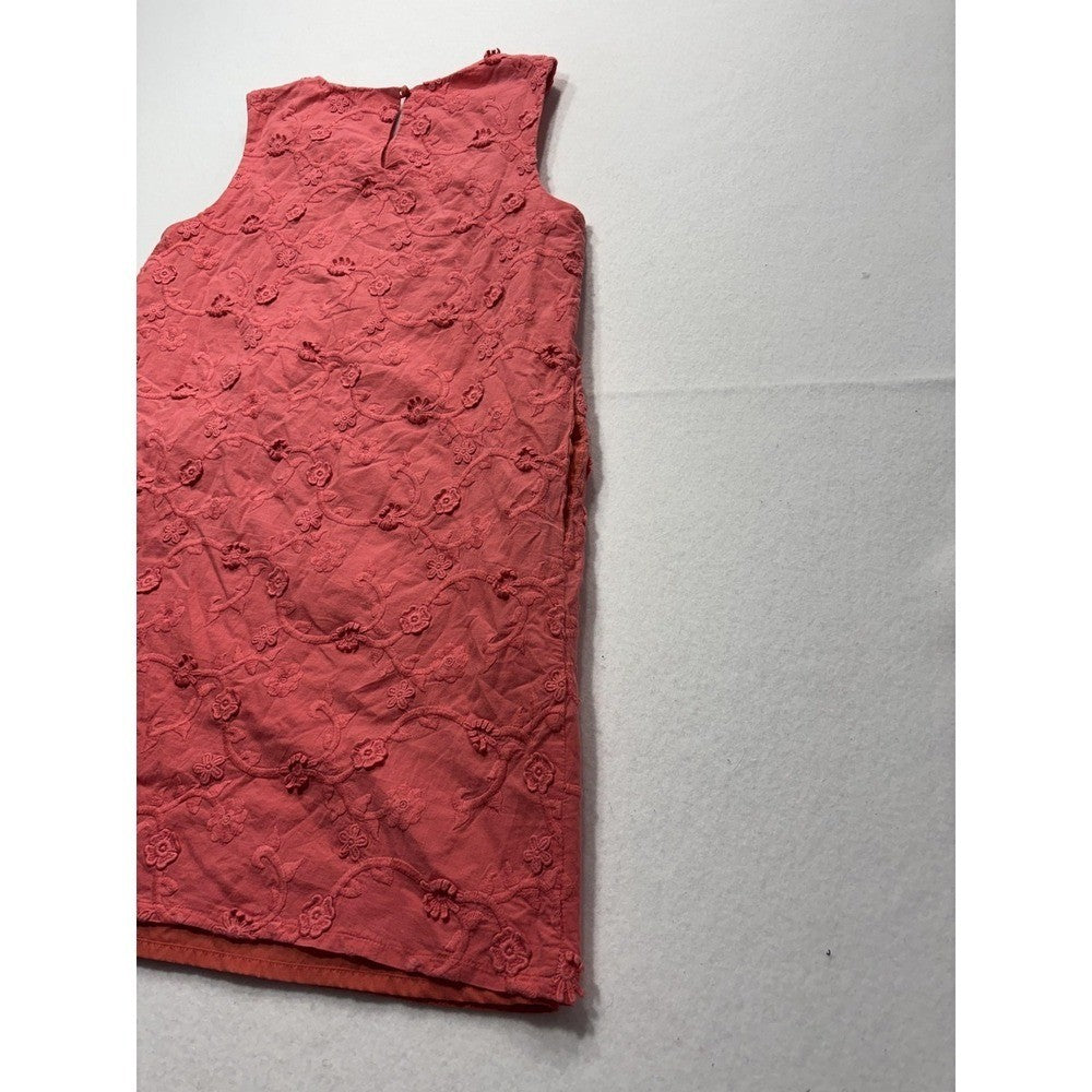 Jude Connally Womens 8 Pink Floral Embroidered Sleeveless Shift Dress 114584