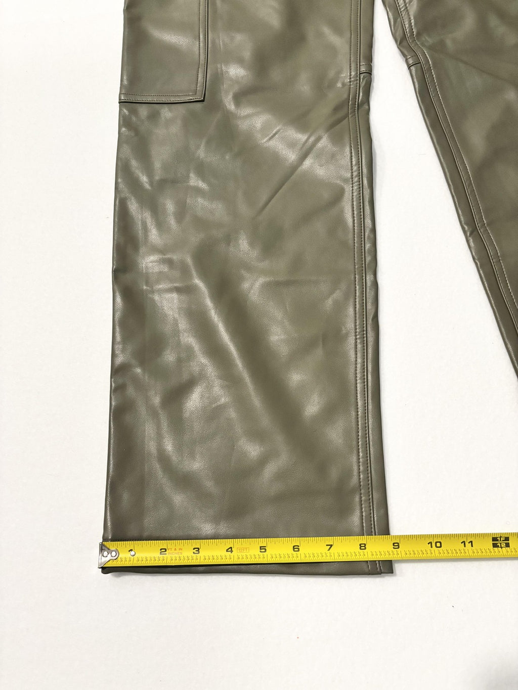 Abercrombie & Fitch Pants Womens 28 Short Green Faux Leather 90s High Rise Cargo