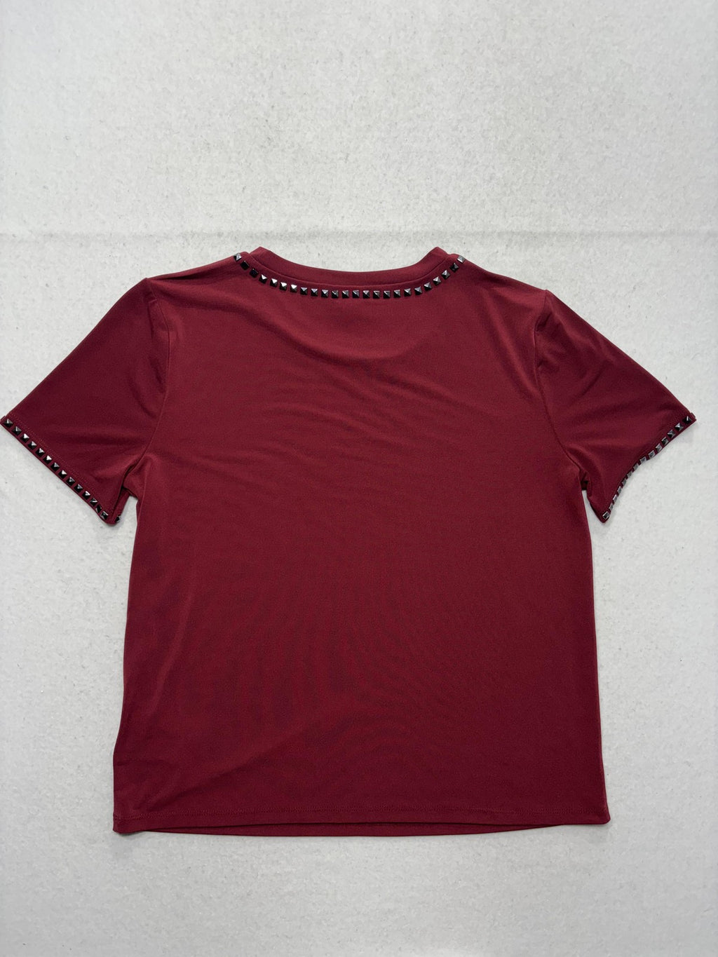 MICHAEL Michael Kors Shirt Womens Medium Red Studded Crew Neck Short Sleeve Tee