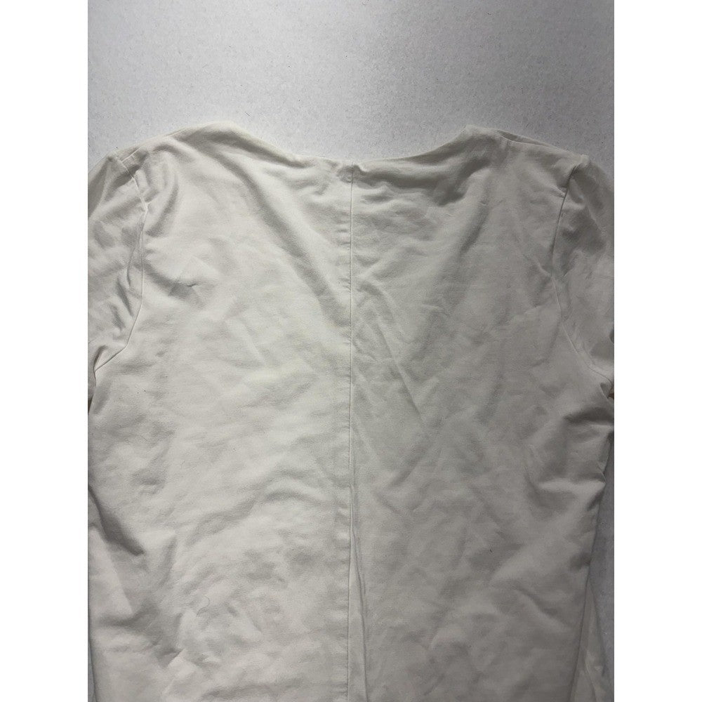 Everlane Bodysuit Womens Medium White Supima Cotton Jersey Short Sleeve Thong