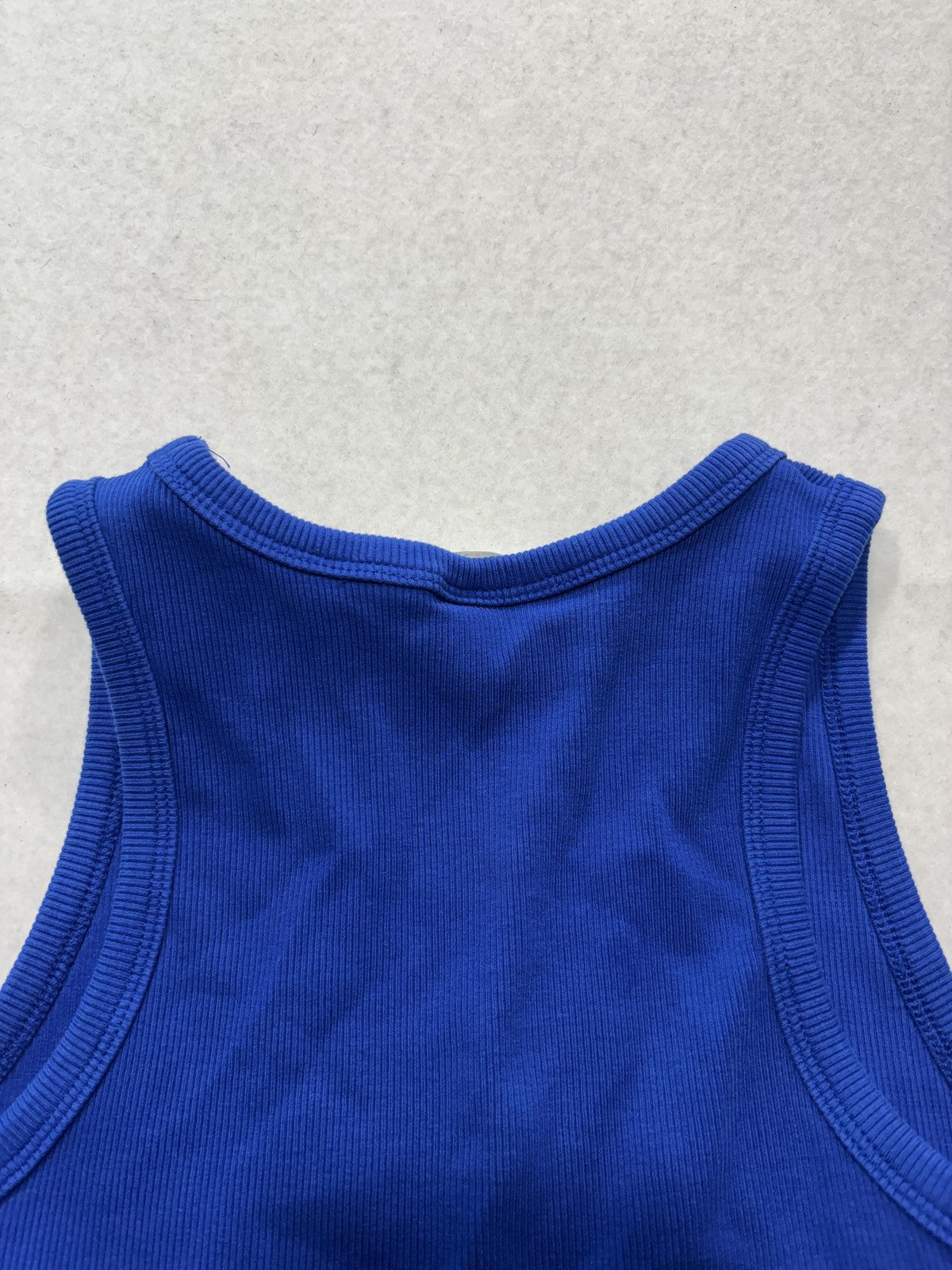 H&M Tank Top Womens M Blue Ribbed Cropped Knit Basic O/N 474583 P/N 10492517