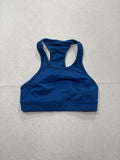 Lululemon Sports Bra Womens 8 Blue Racerback Medium Support Reflective Running