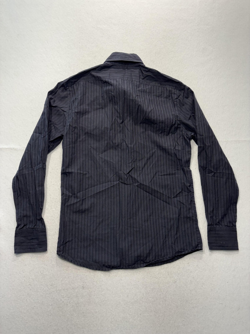 Theory Dress Shirt Mens Small Gray Striped 100% Cotton Long Sleeve Button Up