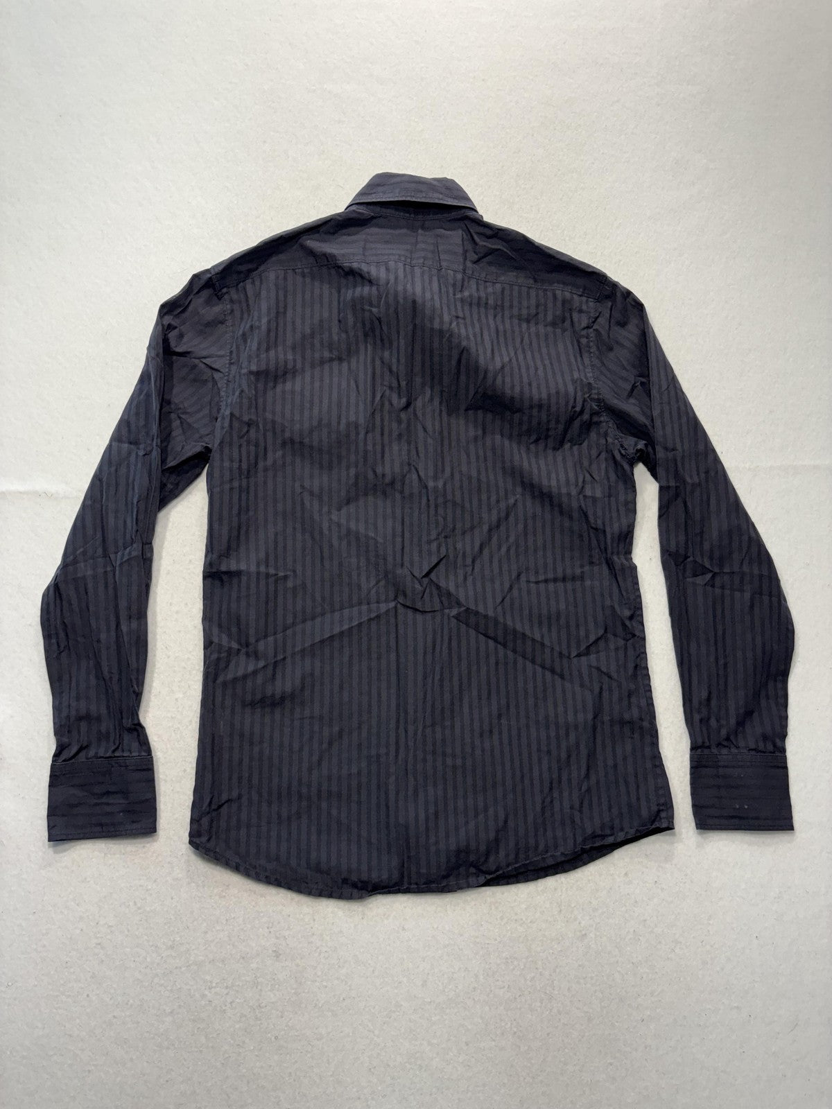 Theory Dress Shirt Mens Small Gray Striped 100% Cotton Long Sleeve Button Up