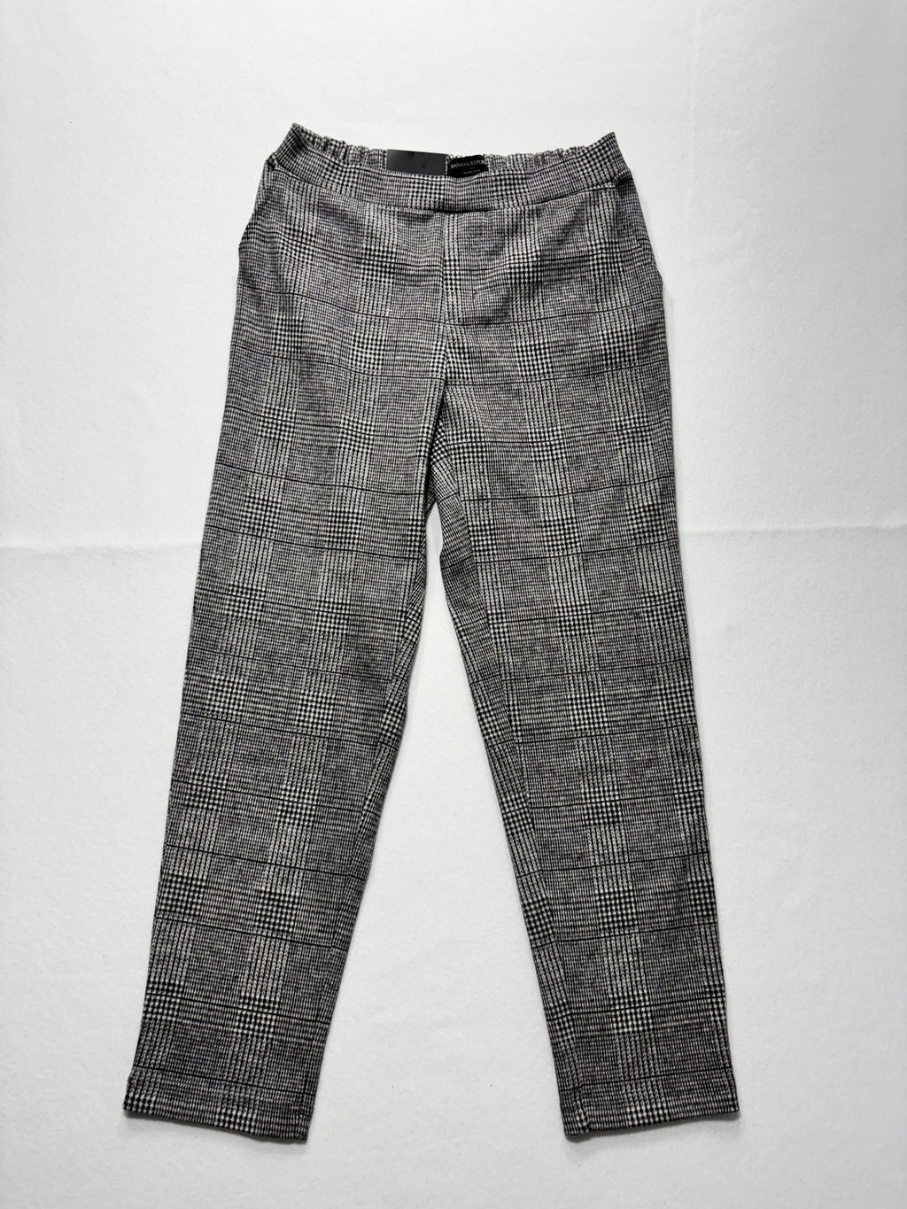 Banana Republic Dress Pants Womens 2 Gray Plaid Hayden Pull On Ponte Ankle Slim