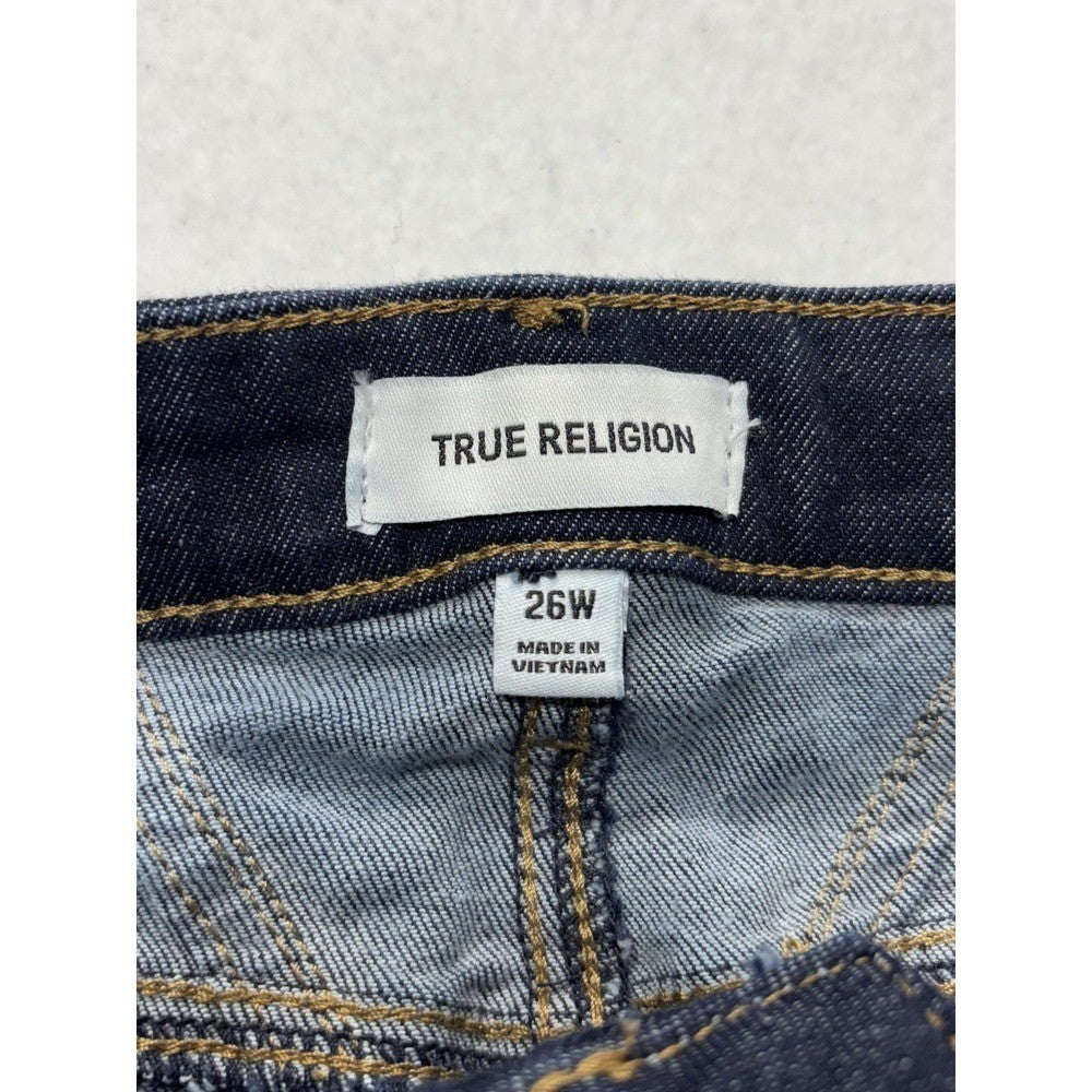 True Religion Skirt Womens 26W Blue Denim Utility Pocket Mini Stretch Casual