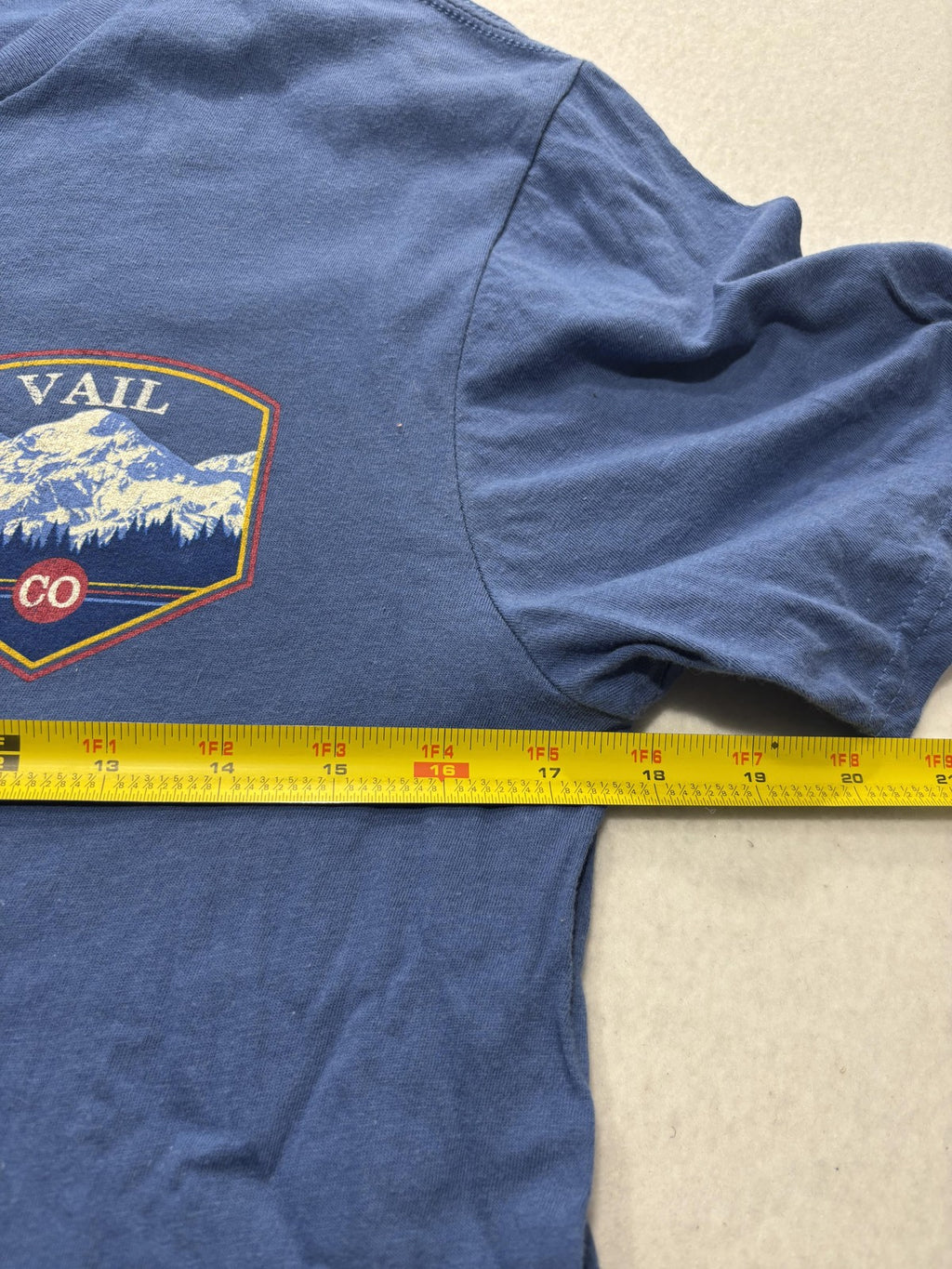 Vail Colorado Shirt Mens Small Blue Mountain Ski Graphic Double Sided Tee