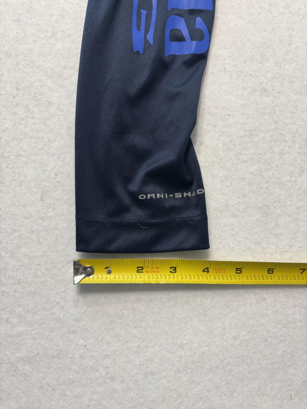 Columbia PFG Omni-Shade Shirt Mens Medium Blue Long Sleeve Fishing USA Flag