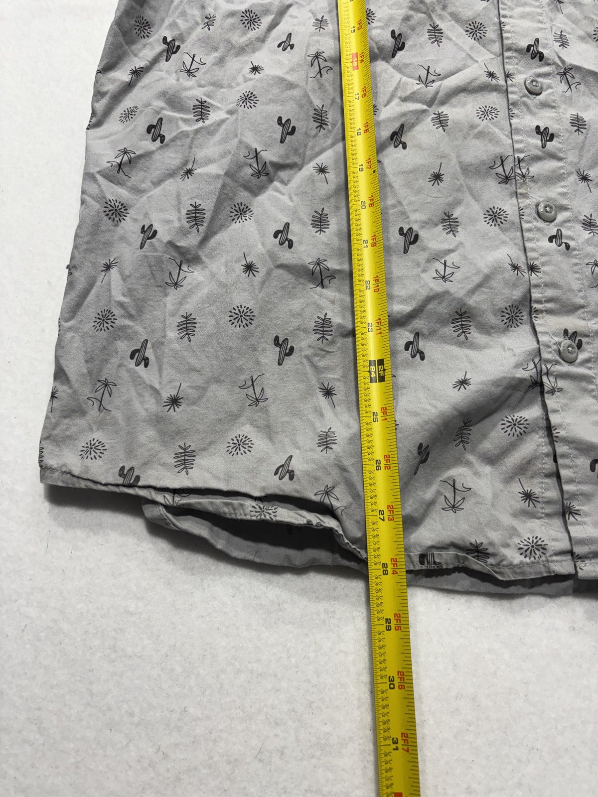 Columbia Shirt Mens Large Gray Desert Print Short Sleeve Button Up Cotton Casual