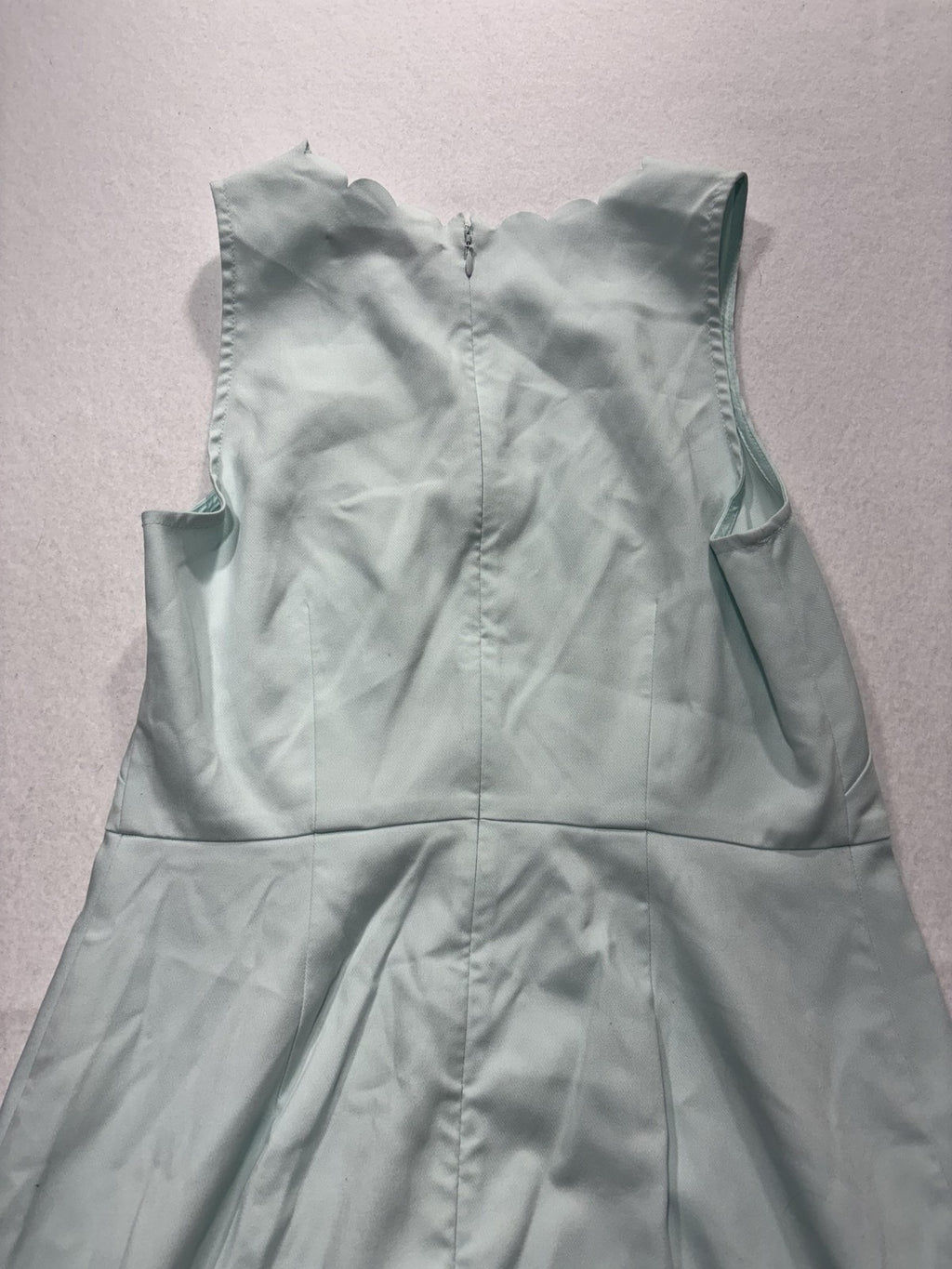LOFT Dress Womens 4 Green Scallop Hem Laser Cut Sleeveless A Line Knee Length