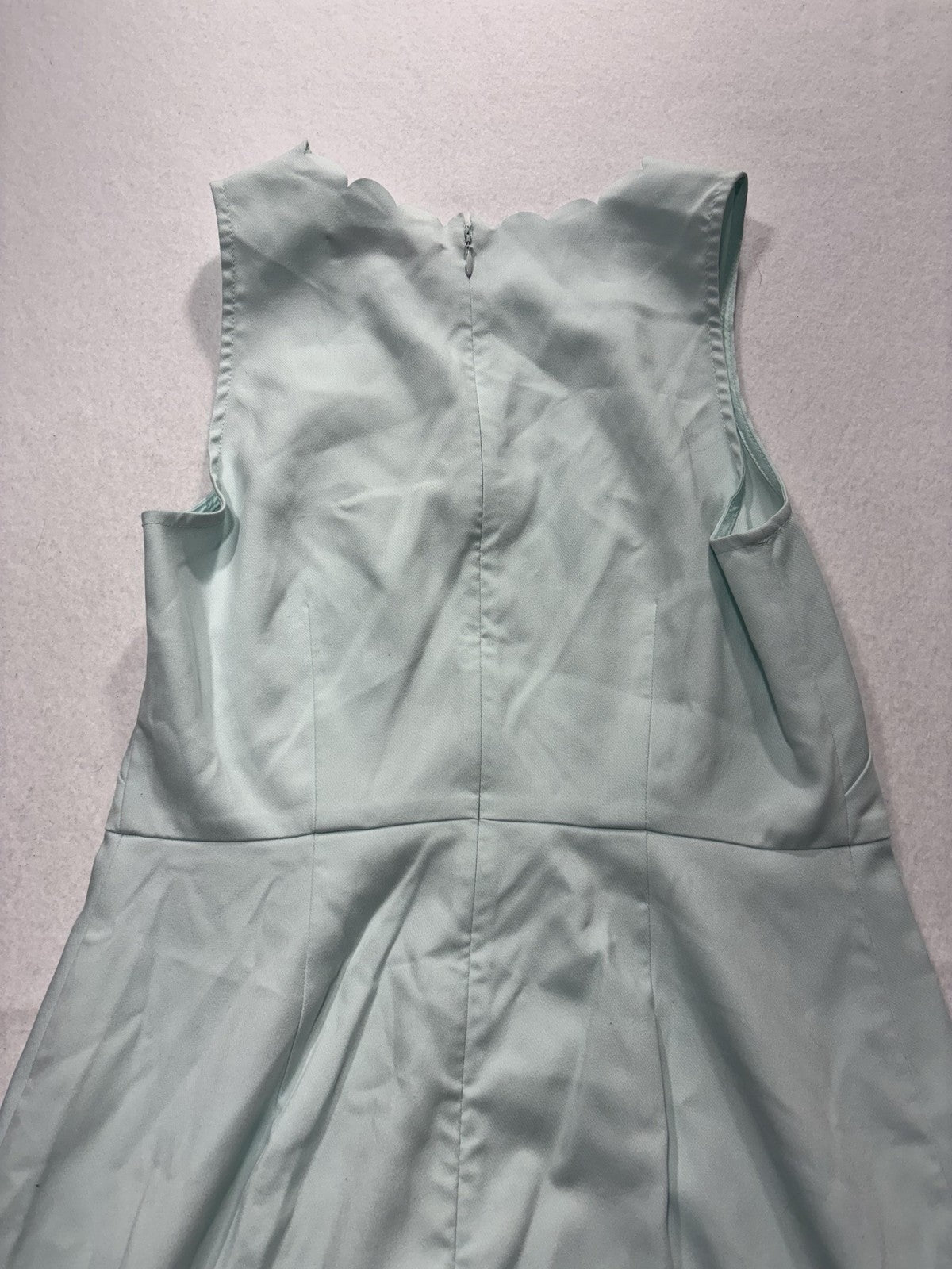 LOFT Dress Womens 4 Green Scallop Hem Laser Cut Sleeveless A Line Knee Length