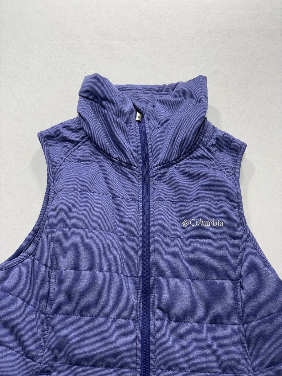 Columbia Vest Womens XS Purple Quilted Insulated Full Zip Stand Collar Outdoor