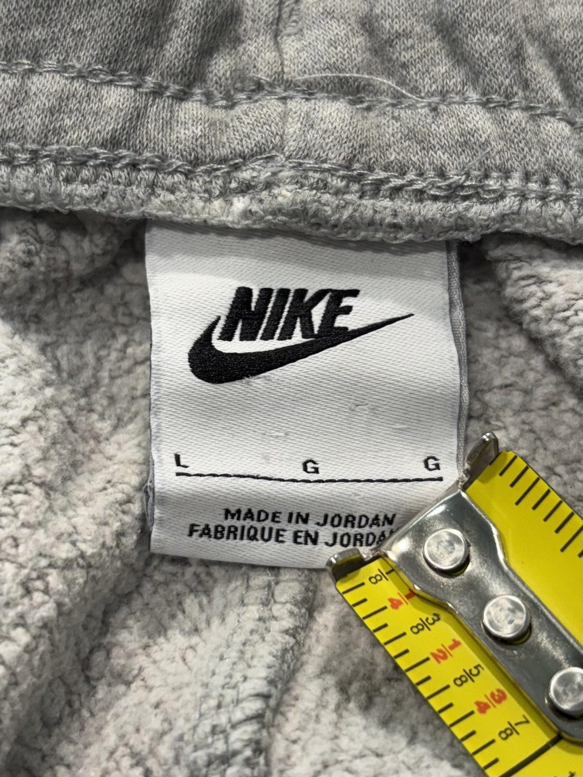 Nike Jogger Pants Mens Large Gray Fleece Elastic Waist Tapered Athletic Pockets