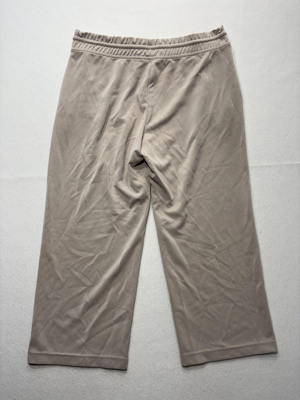 Athleta Pants Womens Large Beige Cropped Wide Leg Drawstring Jersey Lounge