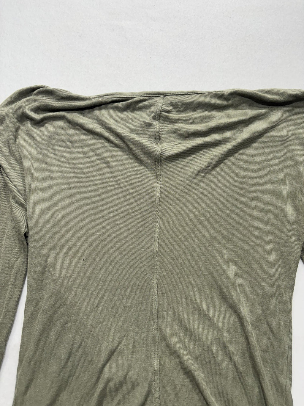 Free People Shirt Womens XS Green Off Shoulder Ruched Long Sleeve Jersey
