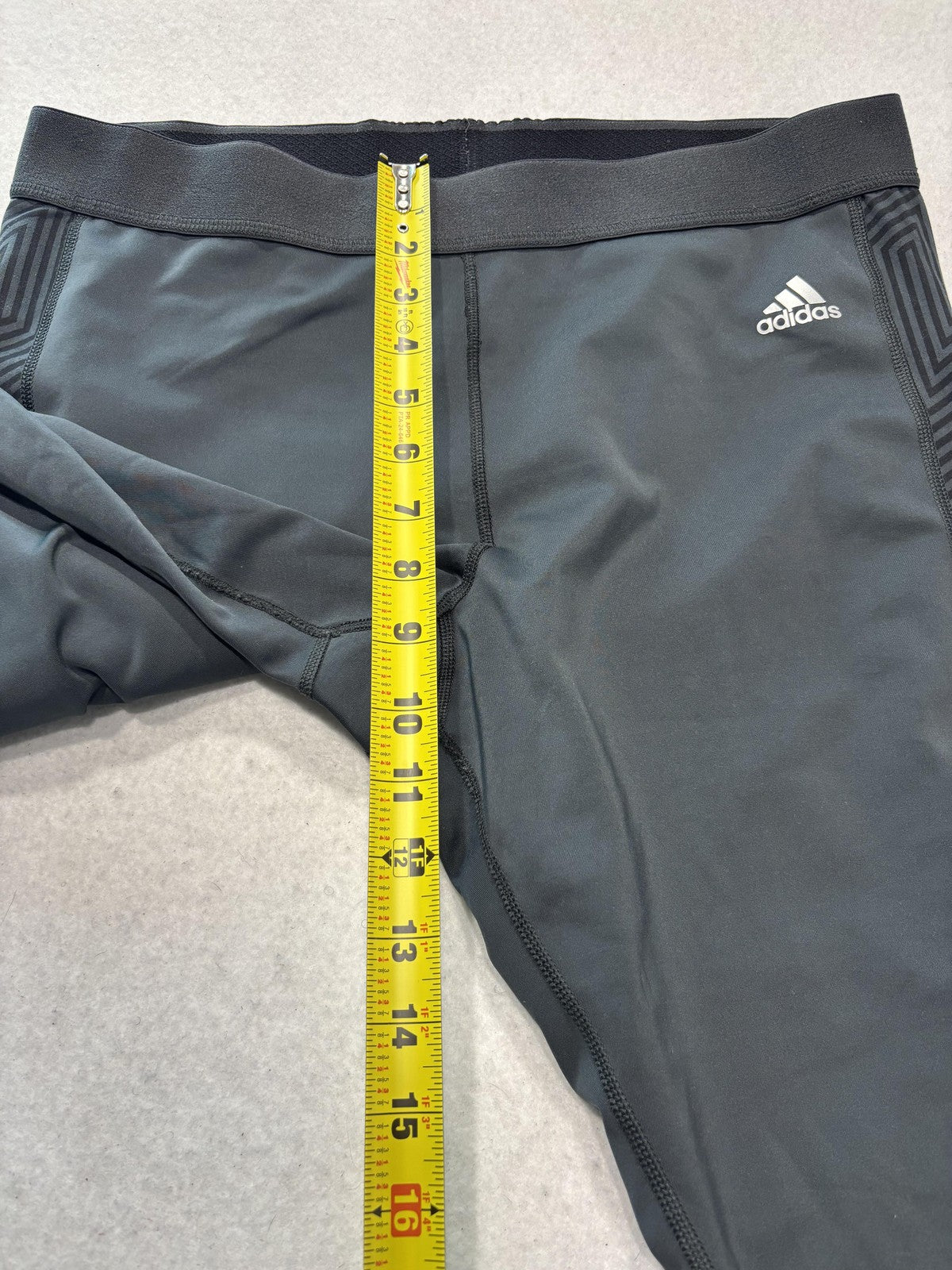 Adidas Leggings Mens XL Gray Techfit Compression 3/4 Length Athletic Running
