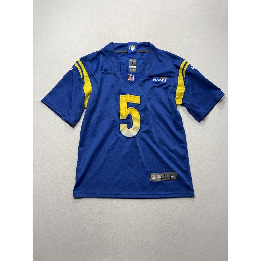 Los Angeles Rams Jersey Boys XL Blue NFL Football Nike Jalen Ramsey 5 On Field