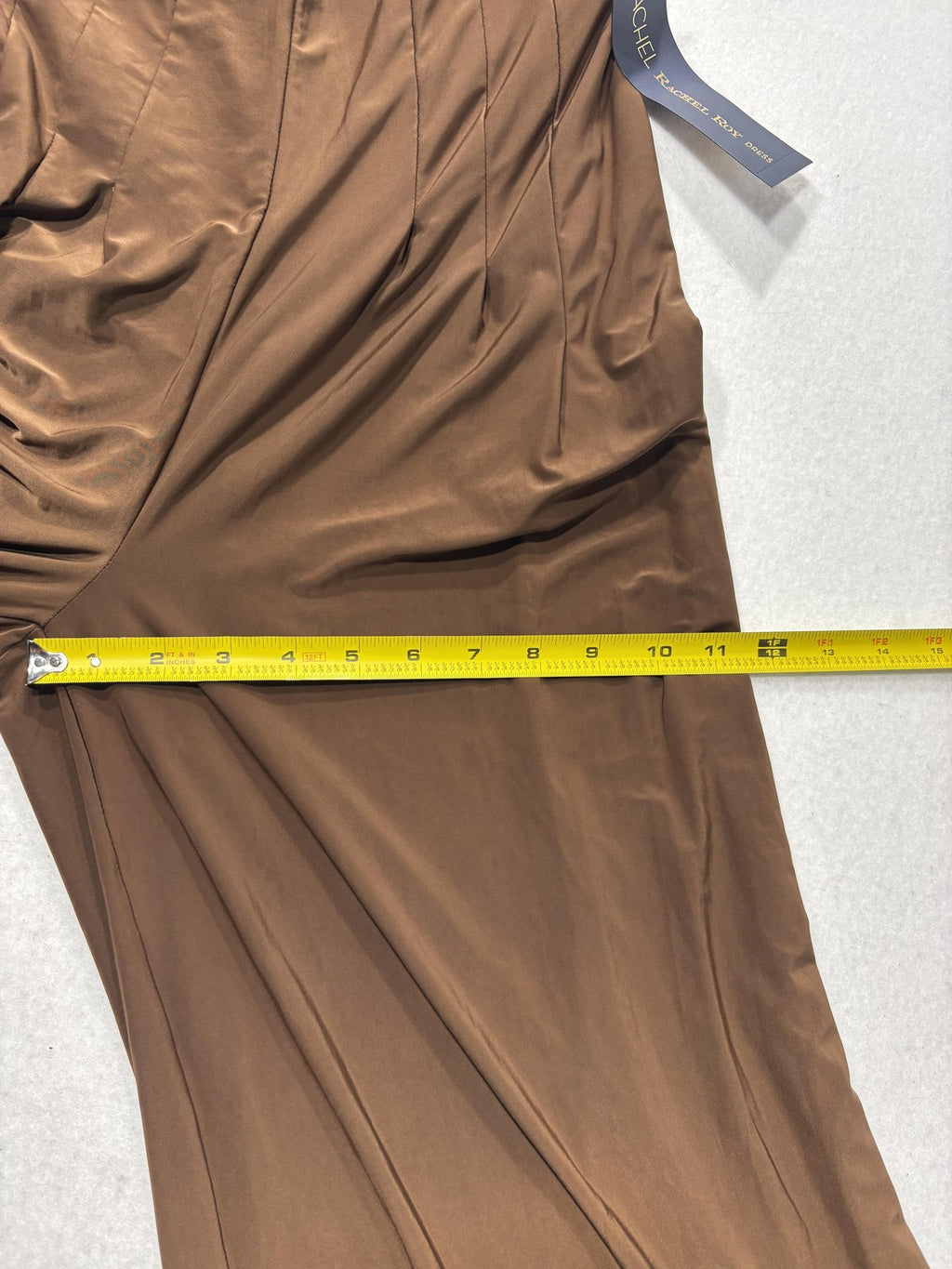 RACHEL Rachel Roy Dress Womens Small Brown Strapless Ruched Jersey Maxi