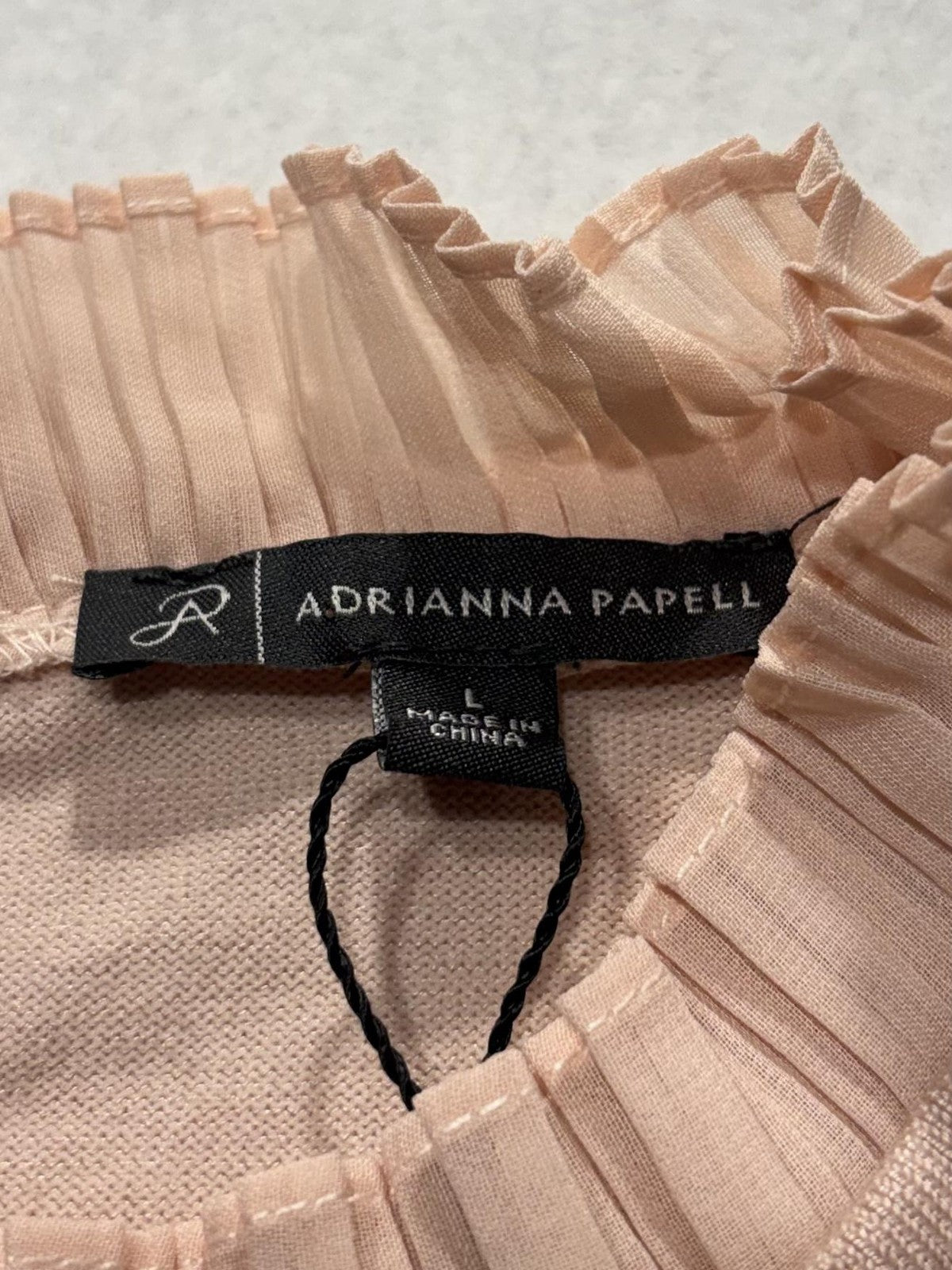 Adrianna Papell Sweater Womens Large Pink Mock Neck Pleated Balloon Sleeve Knit
