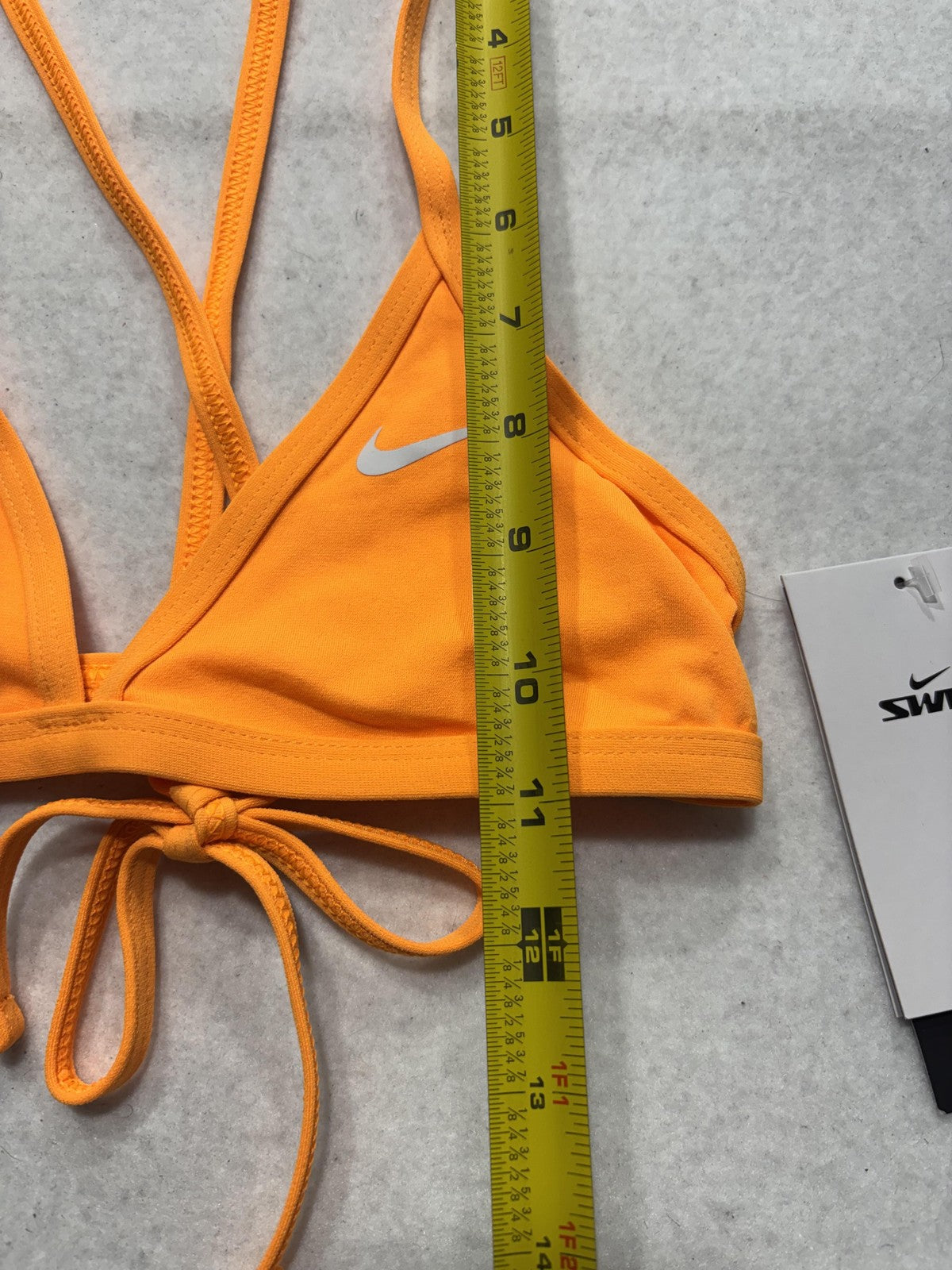 Nike Swim Bikini Top Womens XS Orange Triangle Hydrastrong NESSB002-825 NEW