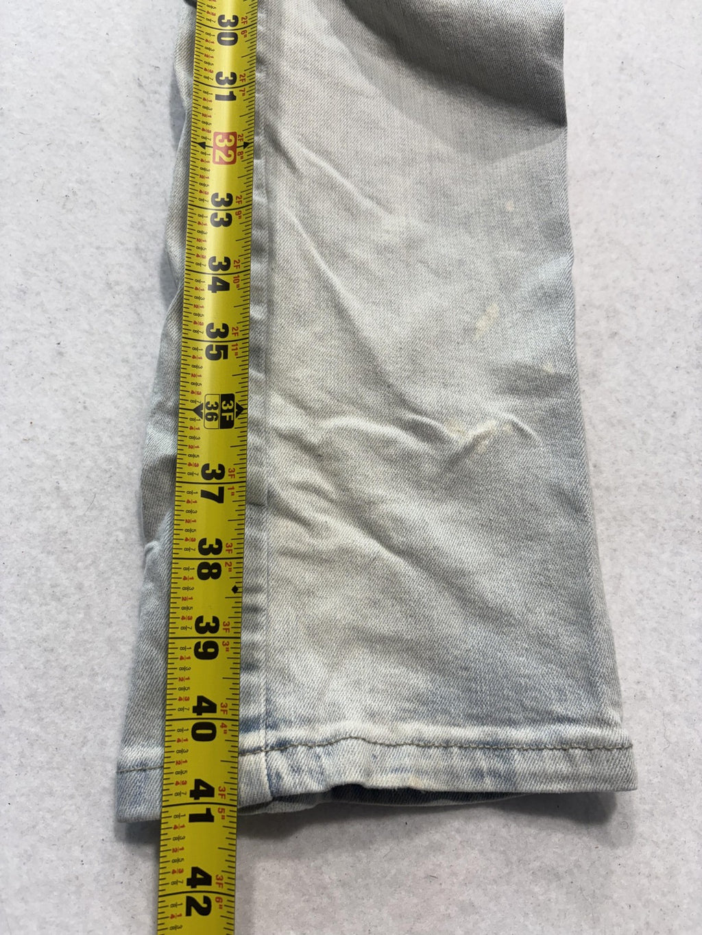 Smoke Rise Jeans Mens 38x34 Blue Light Wash Distressed Moto Biker Slim Tapered