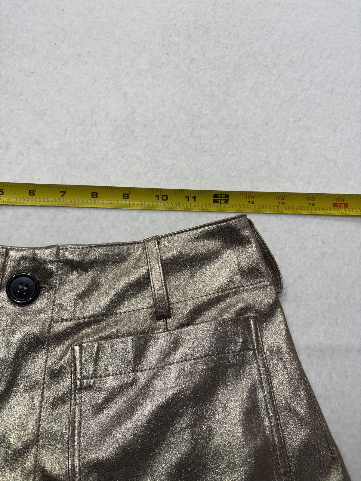 Maeve Pants Womens 26 Gold Colette Metallic Cropped Wide Leg Anthropologie