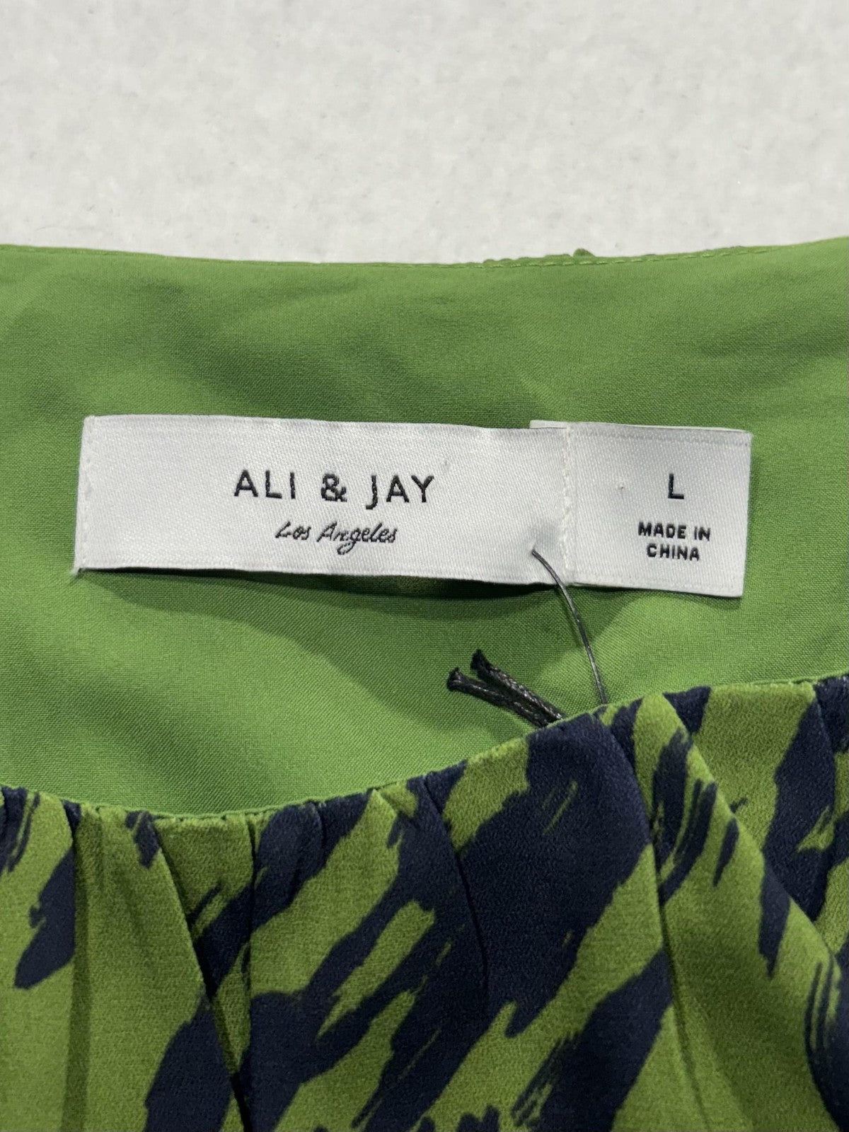 Ali & Jay Elevated Taste Mini Dress Womens Large Green Animal Print Short Sleeve