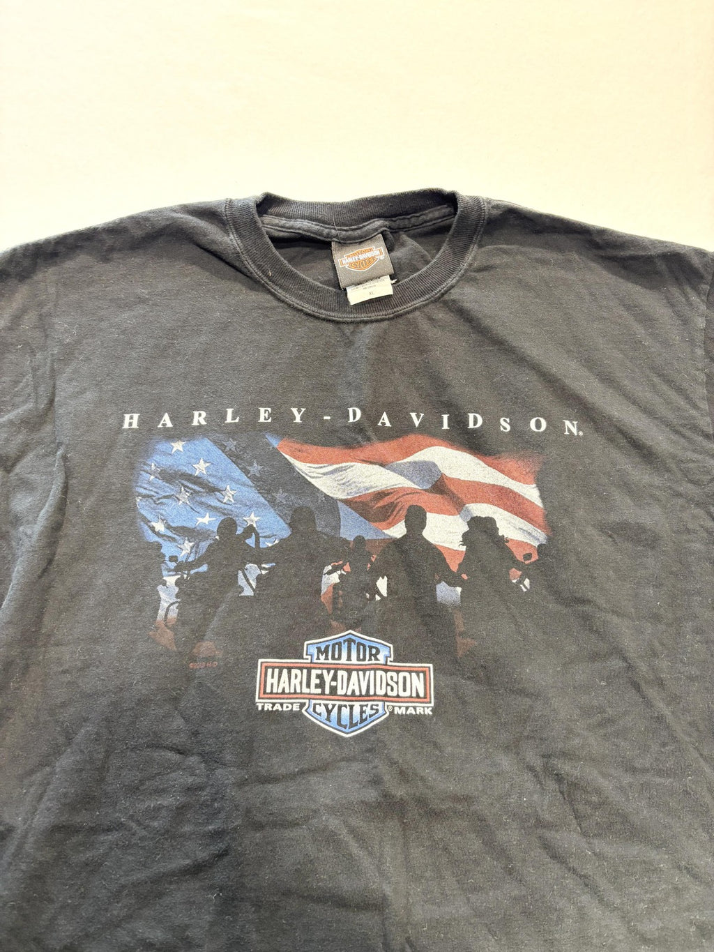 Vintage Harley-Davidson Shirt Mens XL Black Chunky River Meridian MS 2000s USA