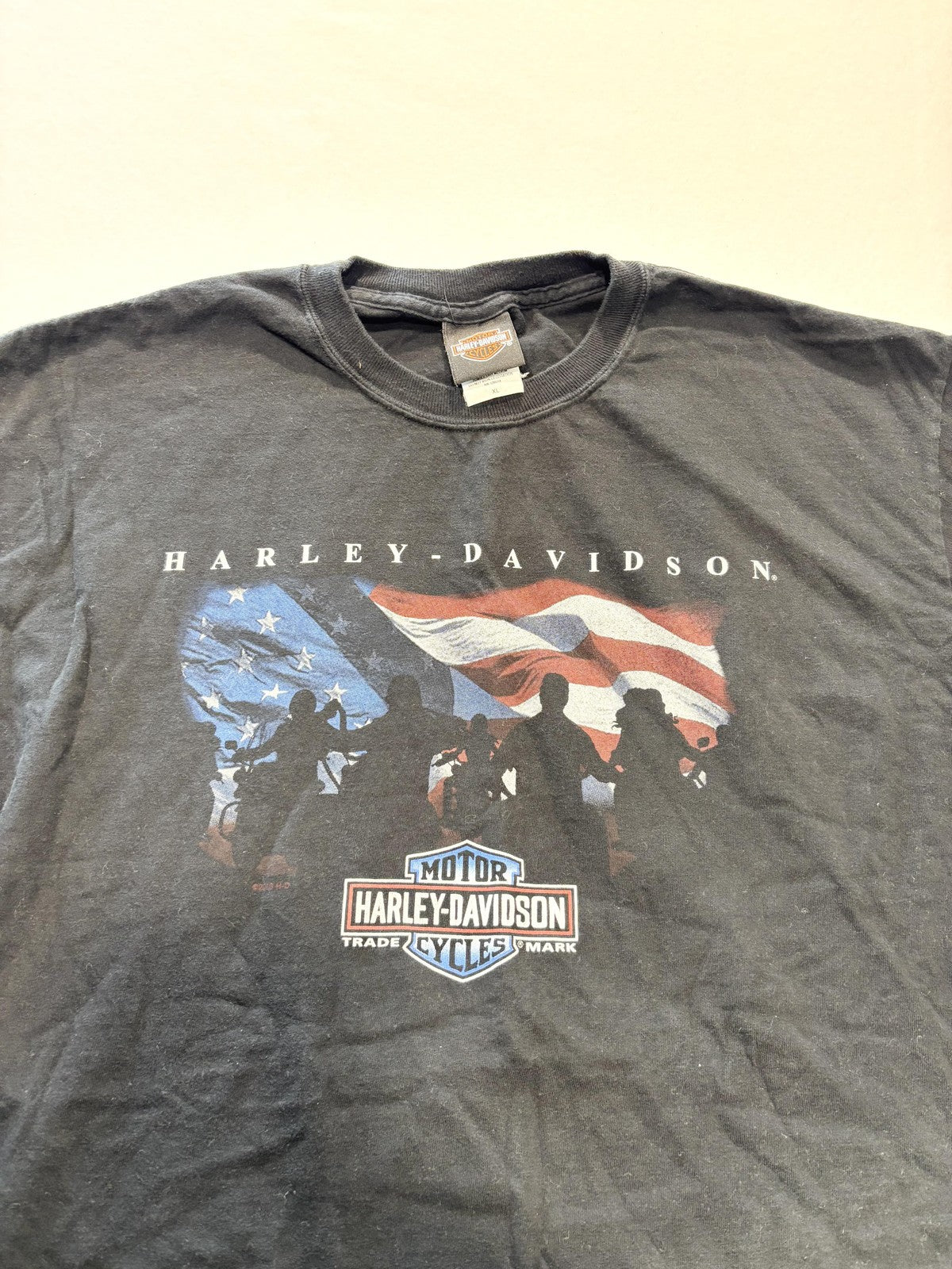 Vintage Harley-Davidson Shirt Mens XL Black Chunky River Meridian MS 2000s USA
