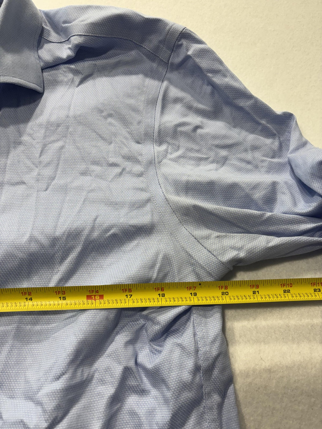 Michael Kors Dress Shirt Mens 40 Blue Geometric LS Slim Fit Airsoft Stretch