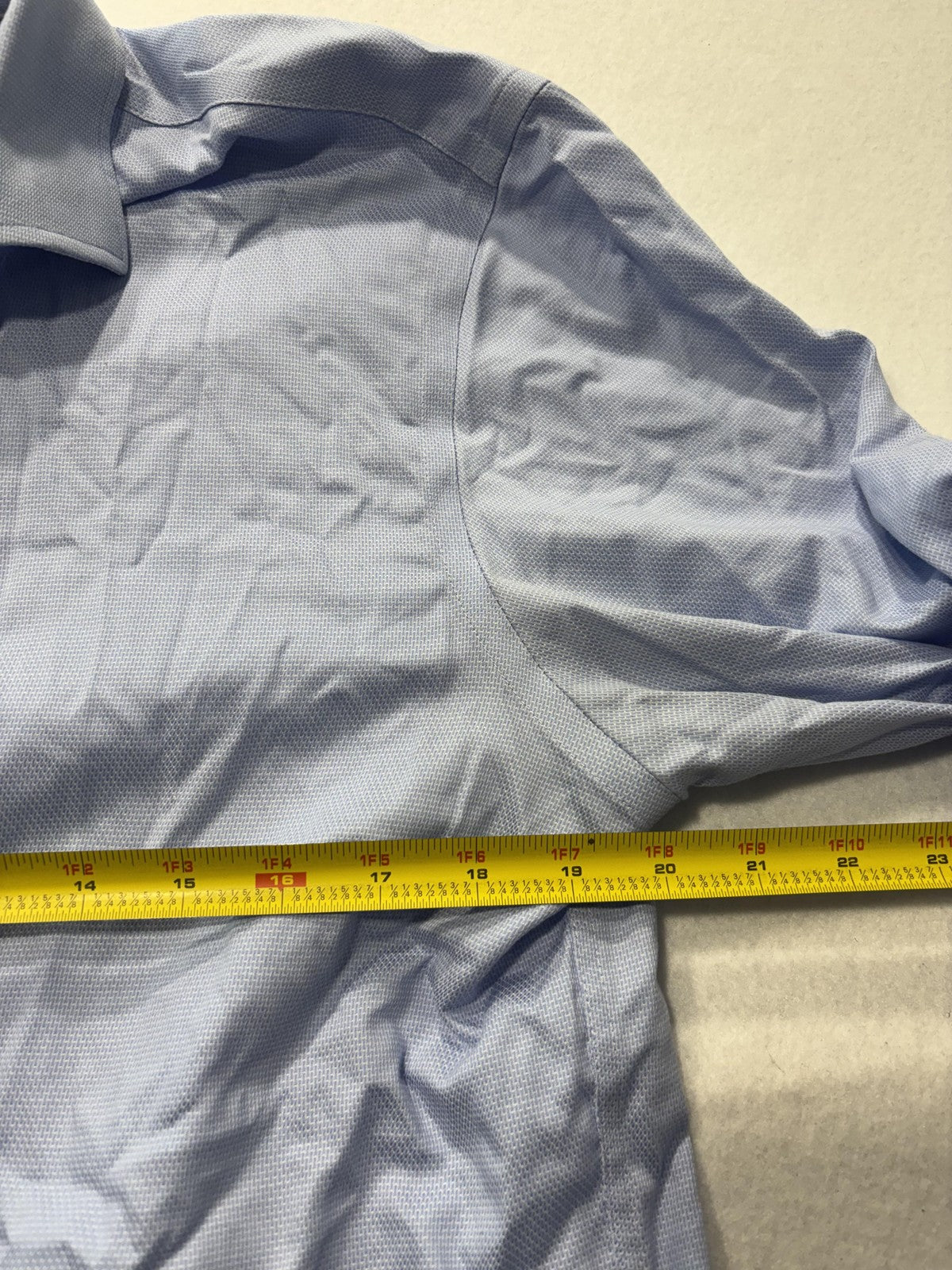 Michael Kors Dress Shirt Mens 40 Blue Geometric LS Slim Fit Airsoft Stretch