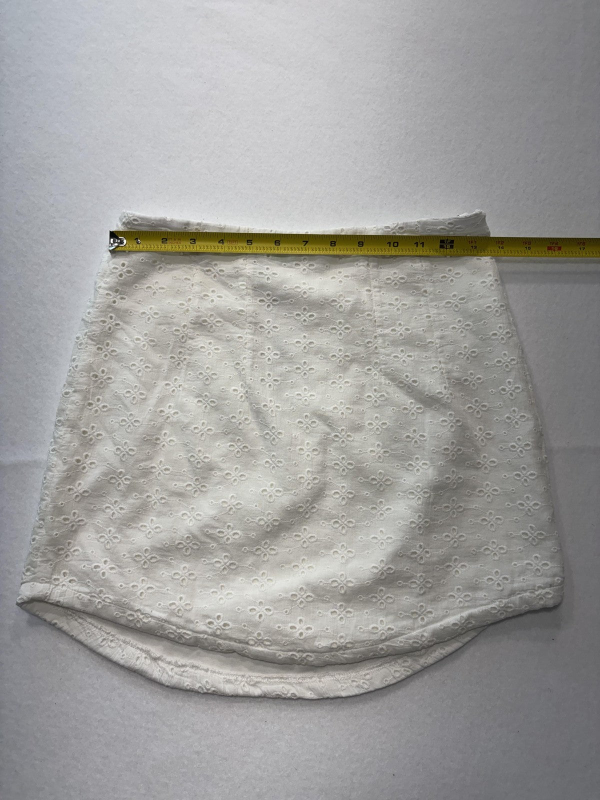 Sundays Skirt Womens XS White Clayton Eyelet Lace Floral Mini Lined Summer