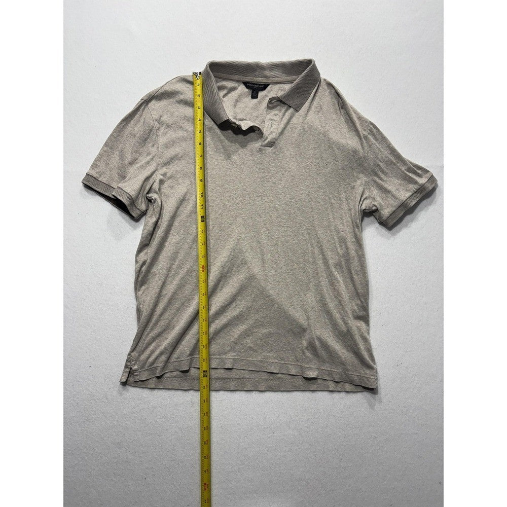 Banana Republic Polo Shirt Mens Small Gray Short Sleeve Jersey Cotton Casual