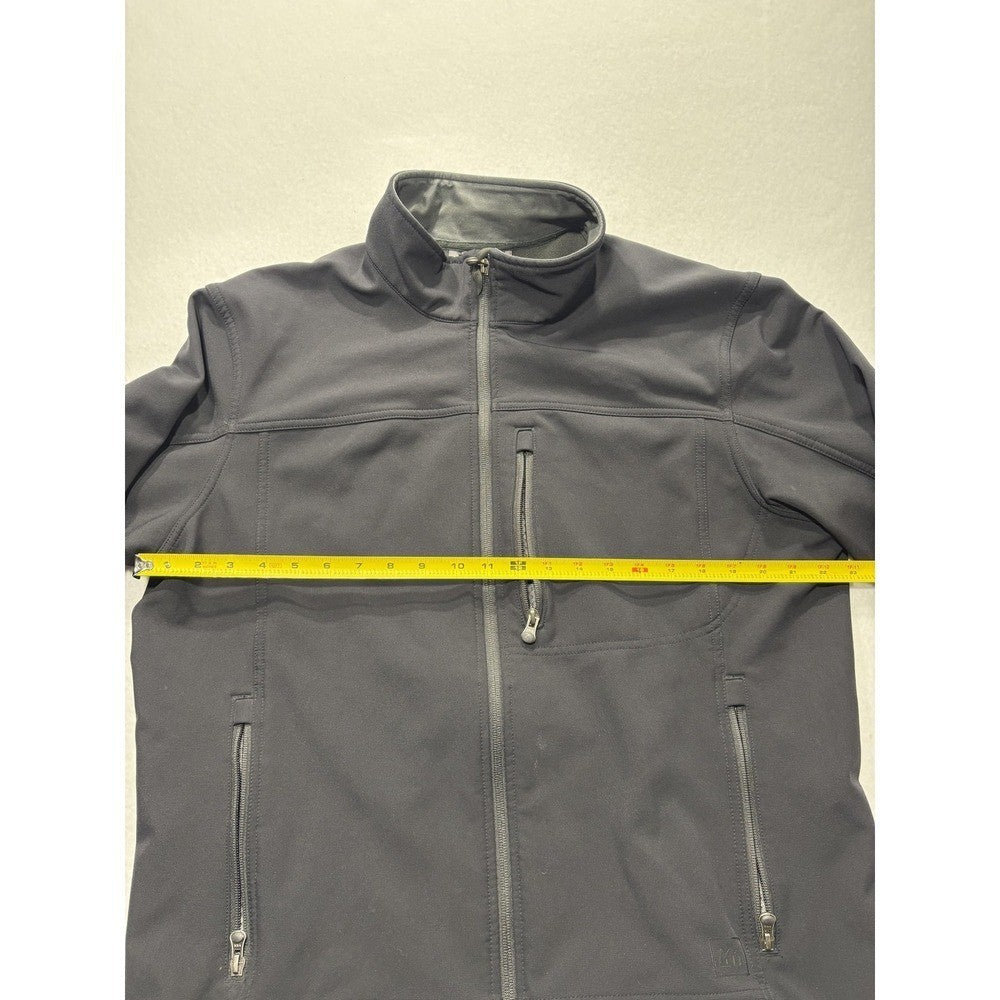 REI Softshell Jacket Mens Medium Black Full Zip Stand Collar Hiking Outdoor
