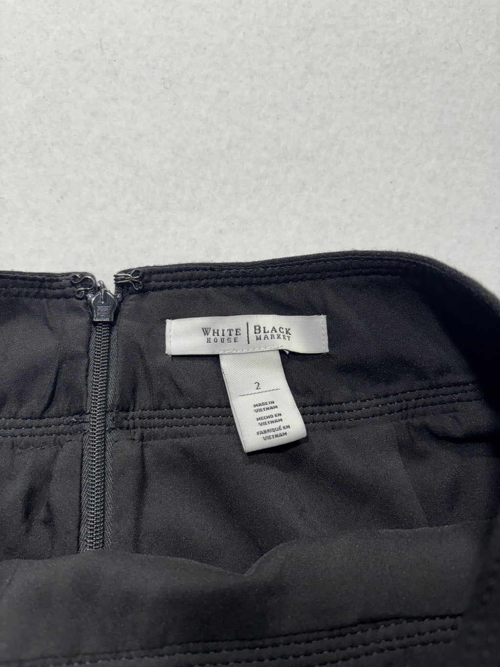 White House Black Market Skirt Womens 2 Black Stretch Pencil Knee Length Work